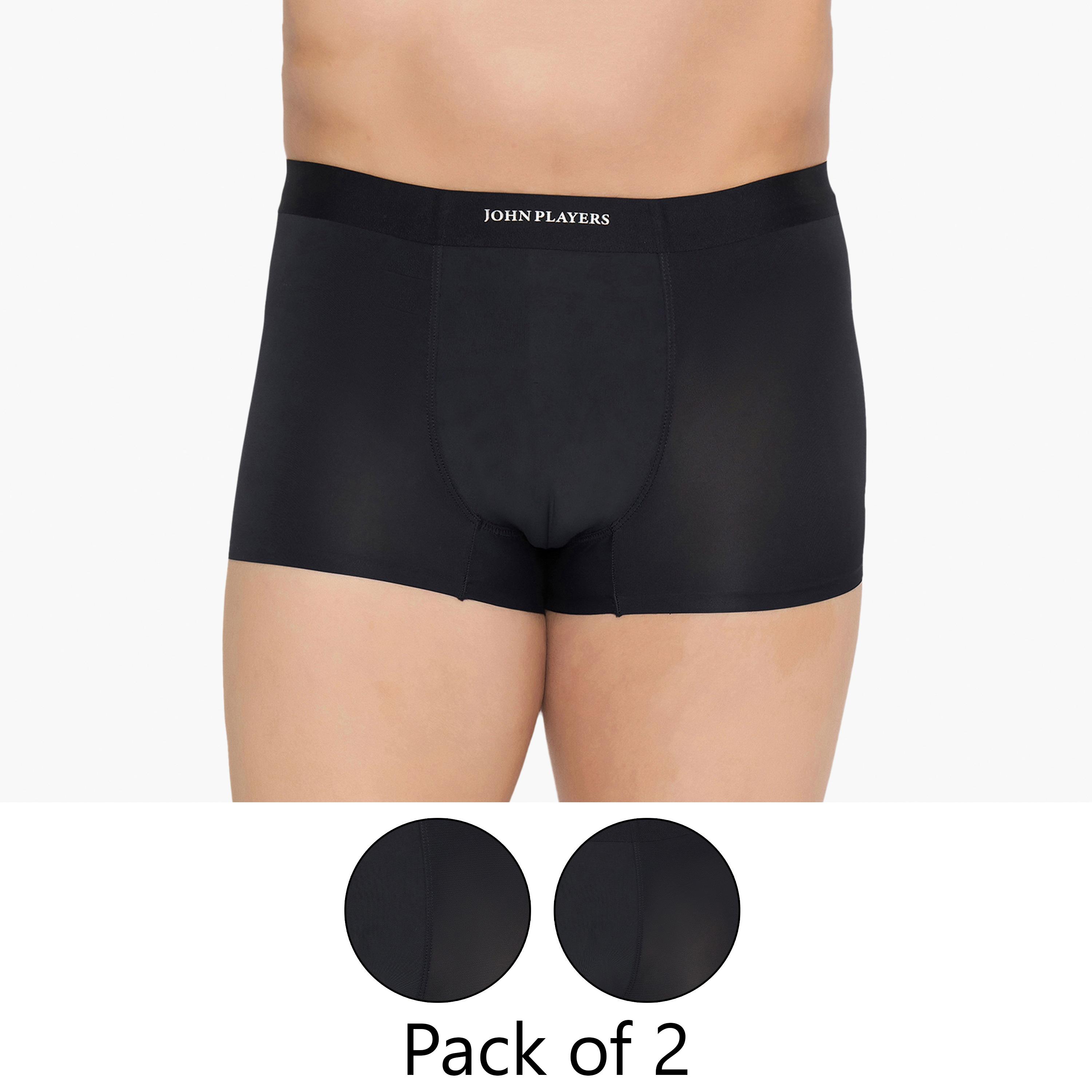 طقم قطعتين سراويل داخلية رجالية بخصر مطبوع بشعار الماركة من جون بلاير-men-clothing-innerwear-underwear-image-1