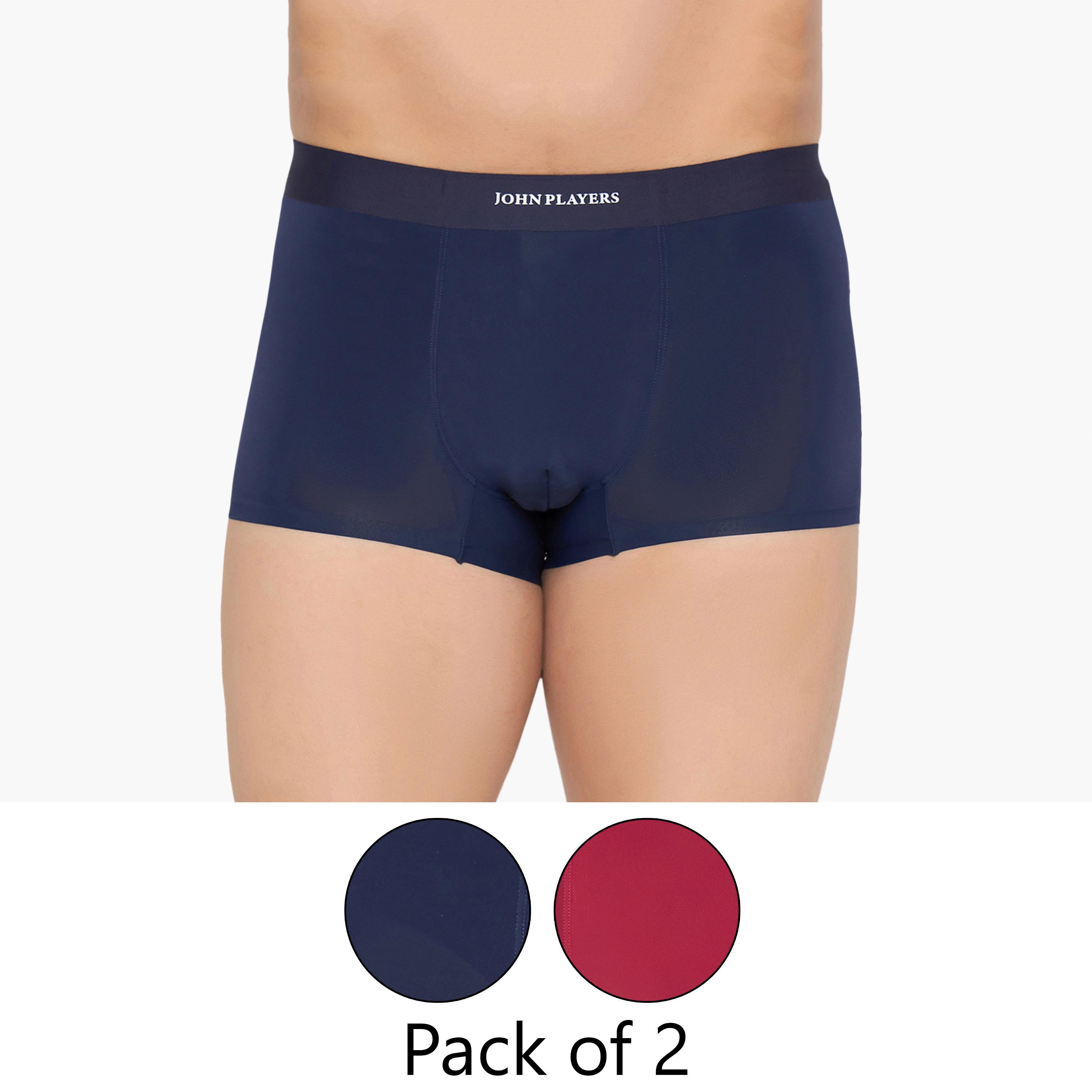 طقم قطعتين سراويل داخلية رجالية بخصر مطبوع بشعار الماركة من جون بلاير-men-clothing-innerwear-underwear-image-1