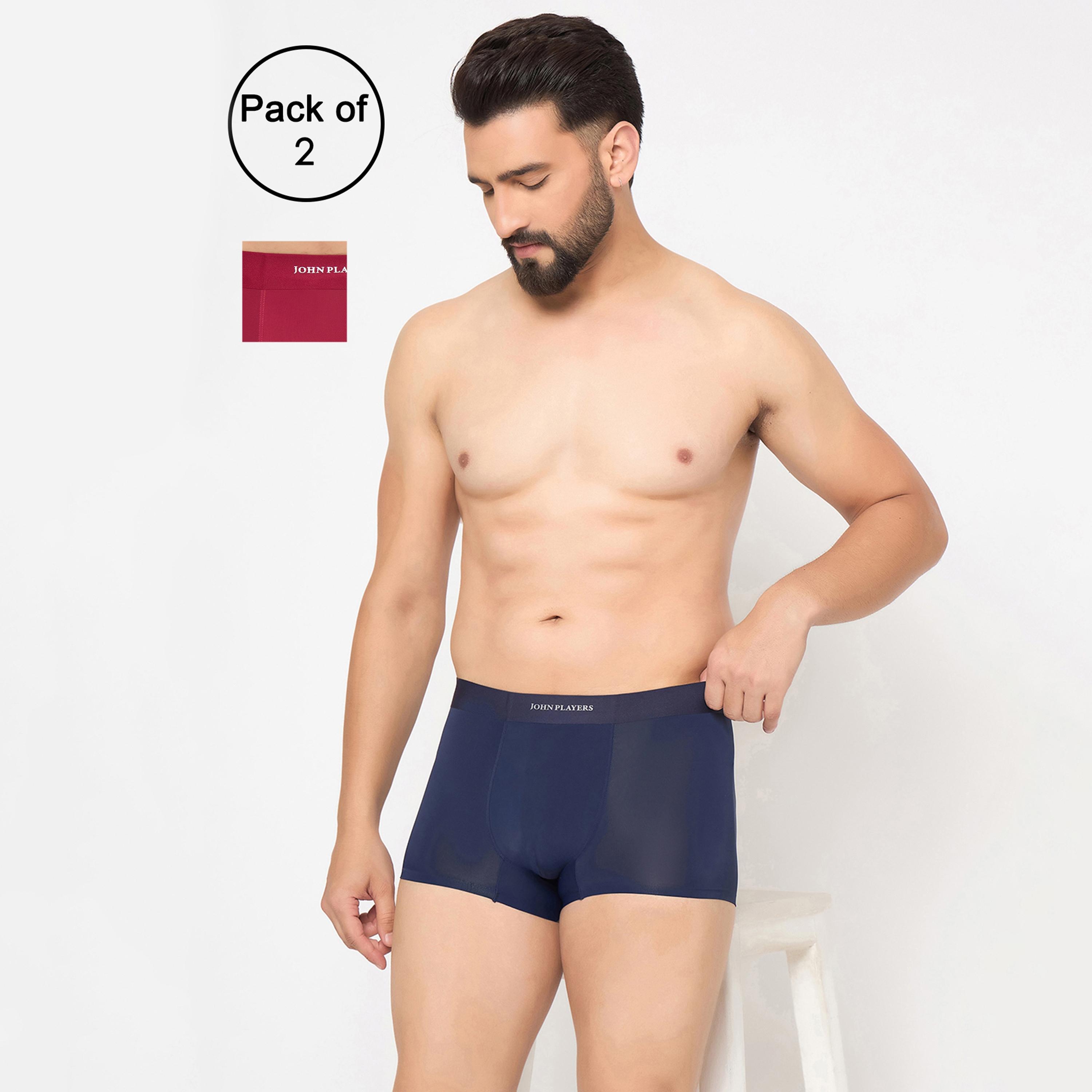 طقم قطعتين سراويل داخلية رجالية بخصر مطبوع بشعار الماركة من جون بلاير-men-clothing-innerwear-underwear-image-6