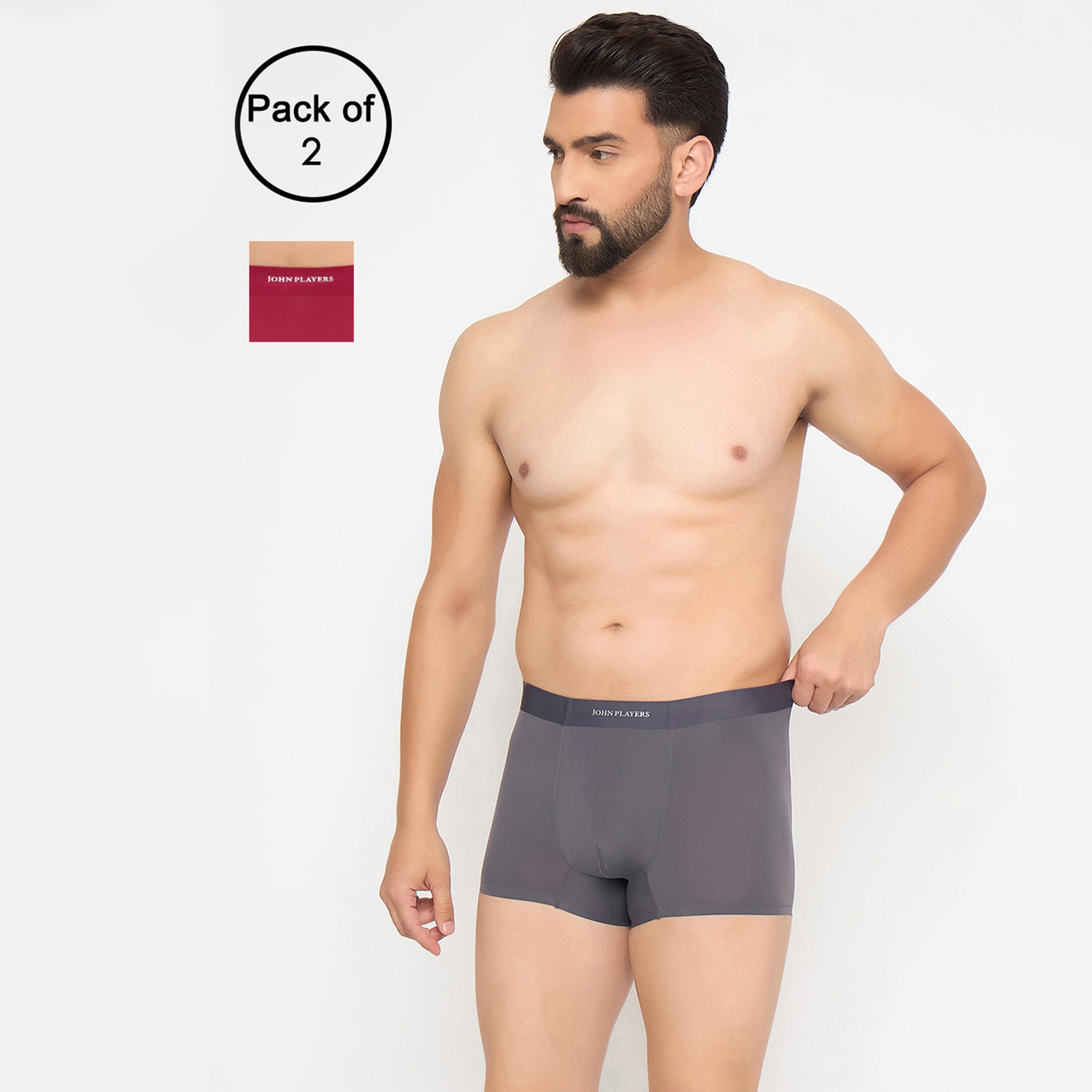 John Player Pack of 2 Brand Print Waistband Men's Trunks-men-clothing-innerwear-underwear-image-7