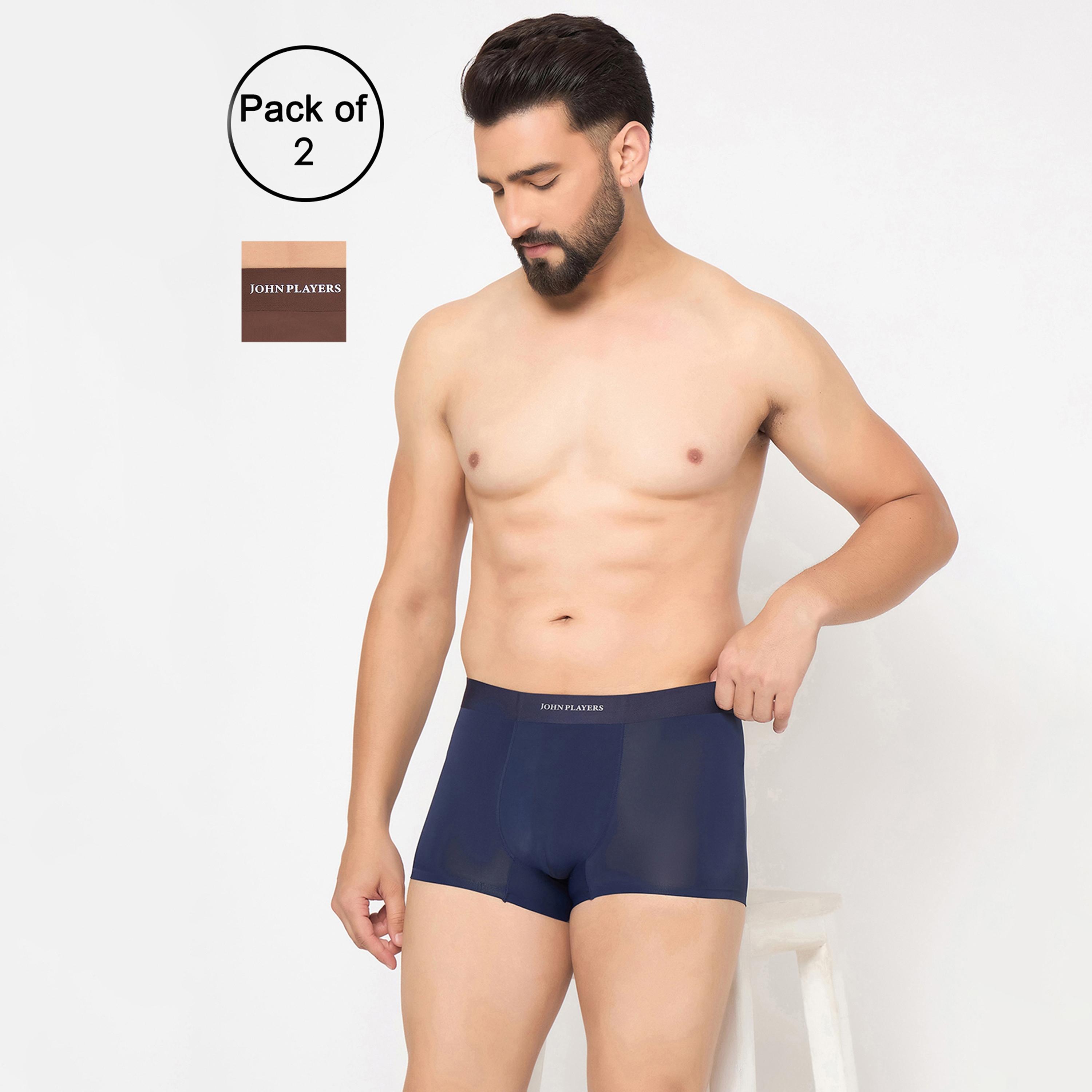 طقم قطعتين سراويل داخلية رجالية بخصر مطبوع بشعار الماركة من جون بلاير-men-clothing-innerwear-underwear-image-6