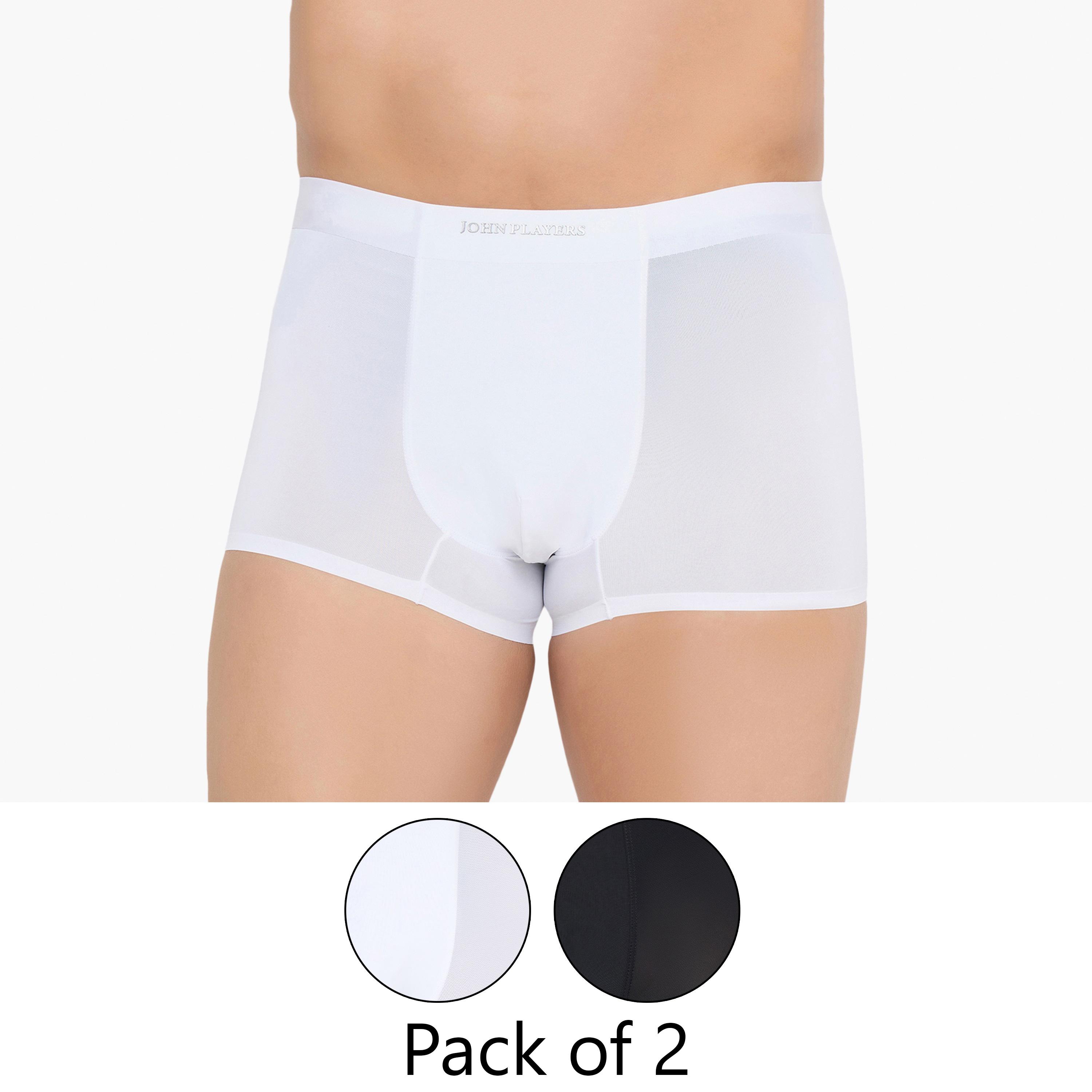 John Player Pack of 2 Brand Print Waistband Men's Trunks-men-clothing-innerwear-underwear-image-1