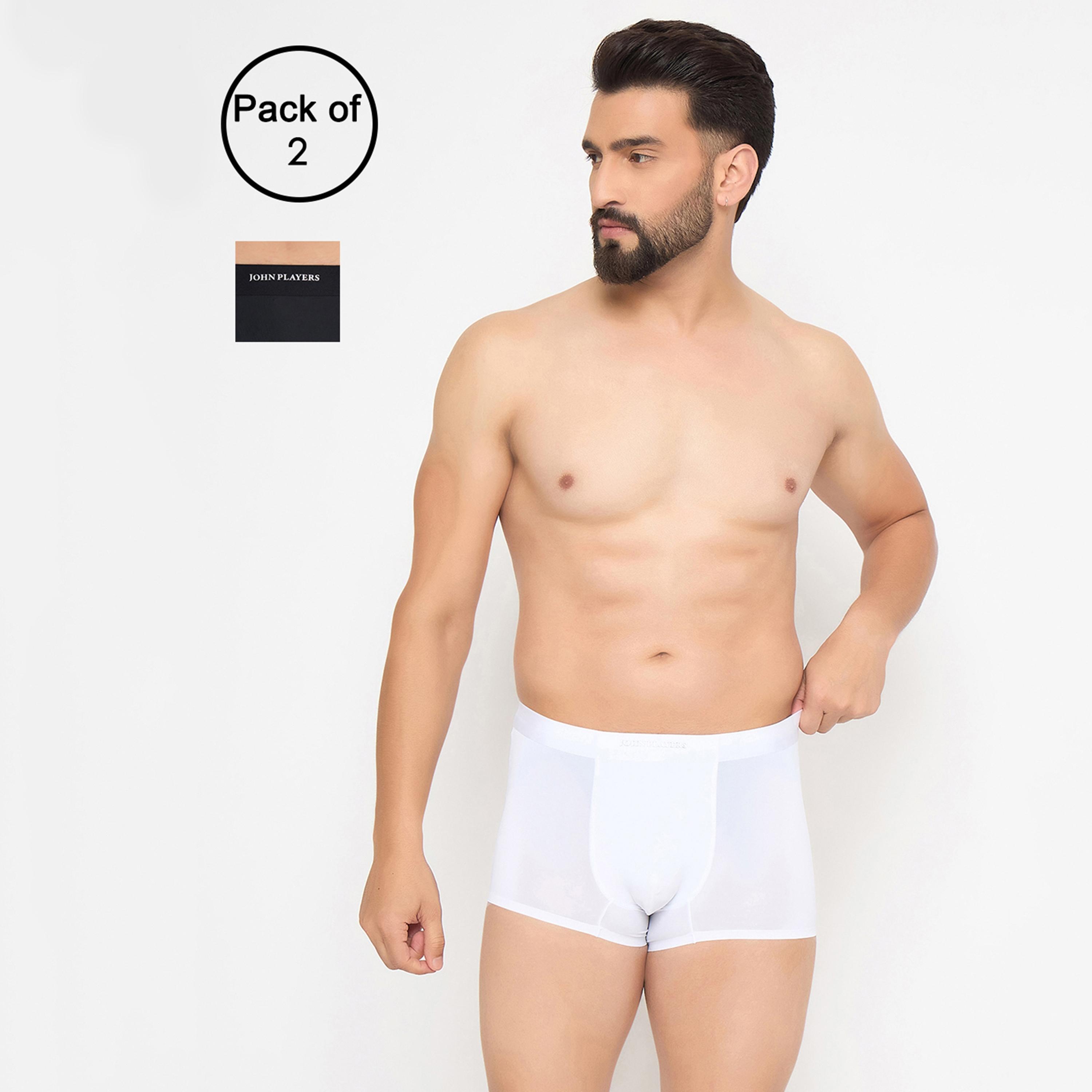طقم قطعتين سراويل داخلية رجالية بخصر مطبوع بشعار الماركة من جون بلاير-men-clothing-innerwear-underwear-image-7