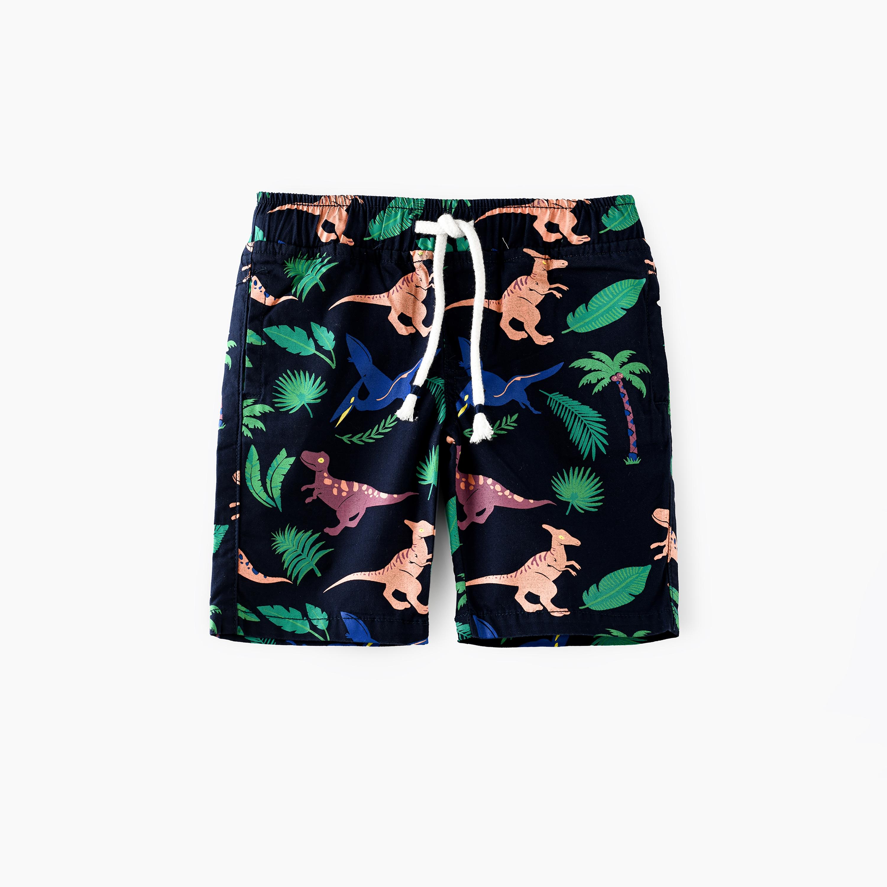 UniqKidz Printed Elasticated & Drawstring Shorts-boys-clothing-bottoms-shorts-image-1