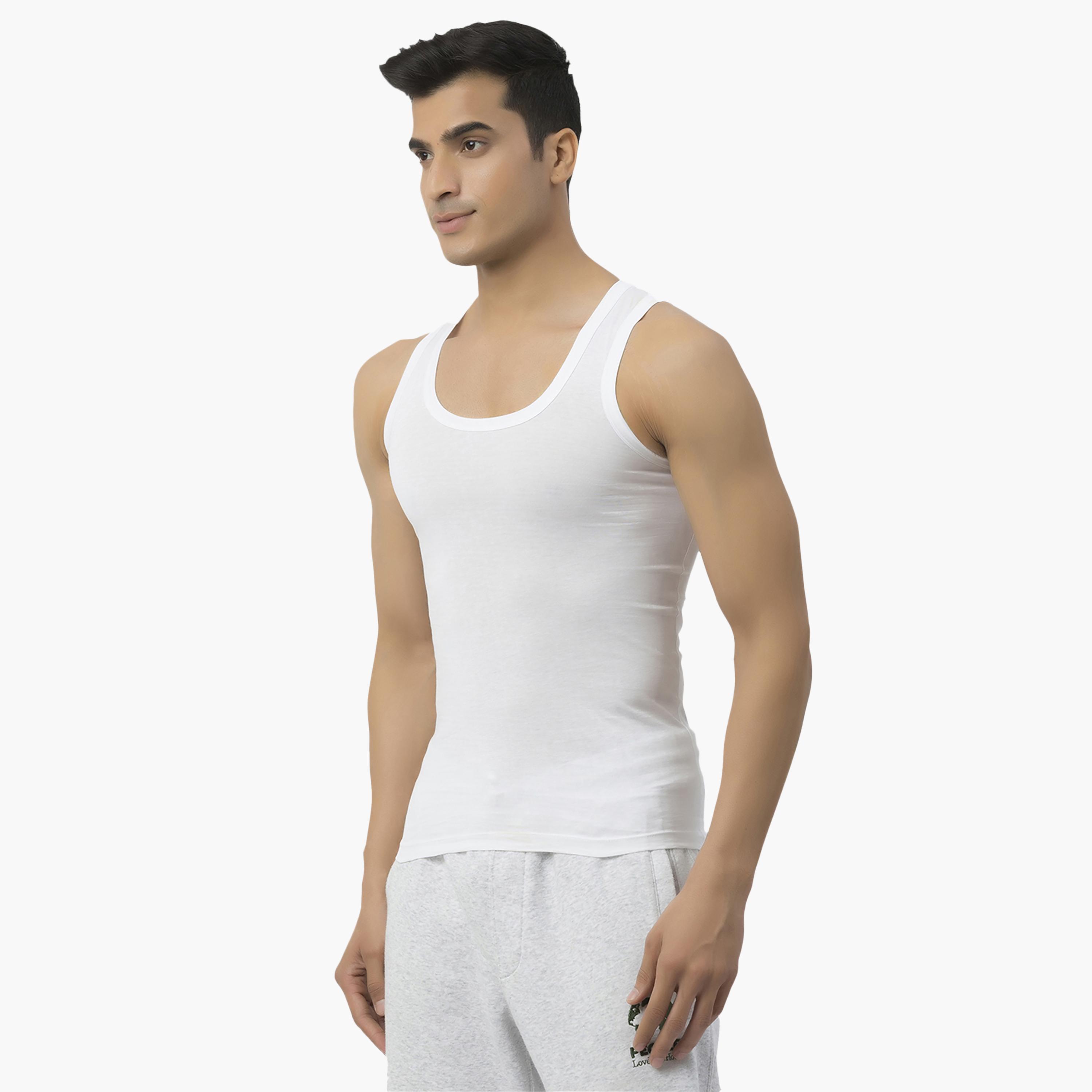 طقم قطعتين فانيلات (فيست) رجالية سادة من جون بلاير-men-clothing-innerwear-vests-image-2