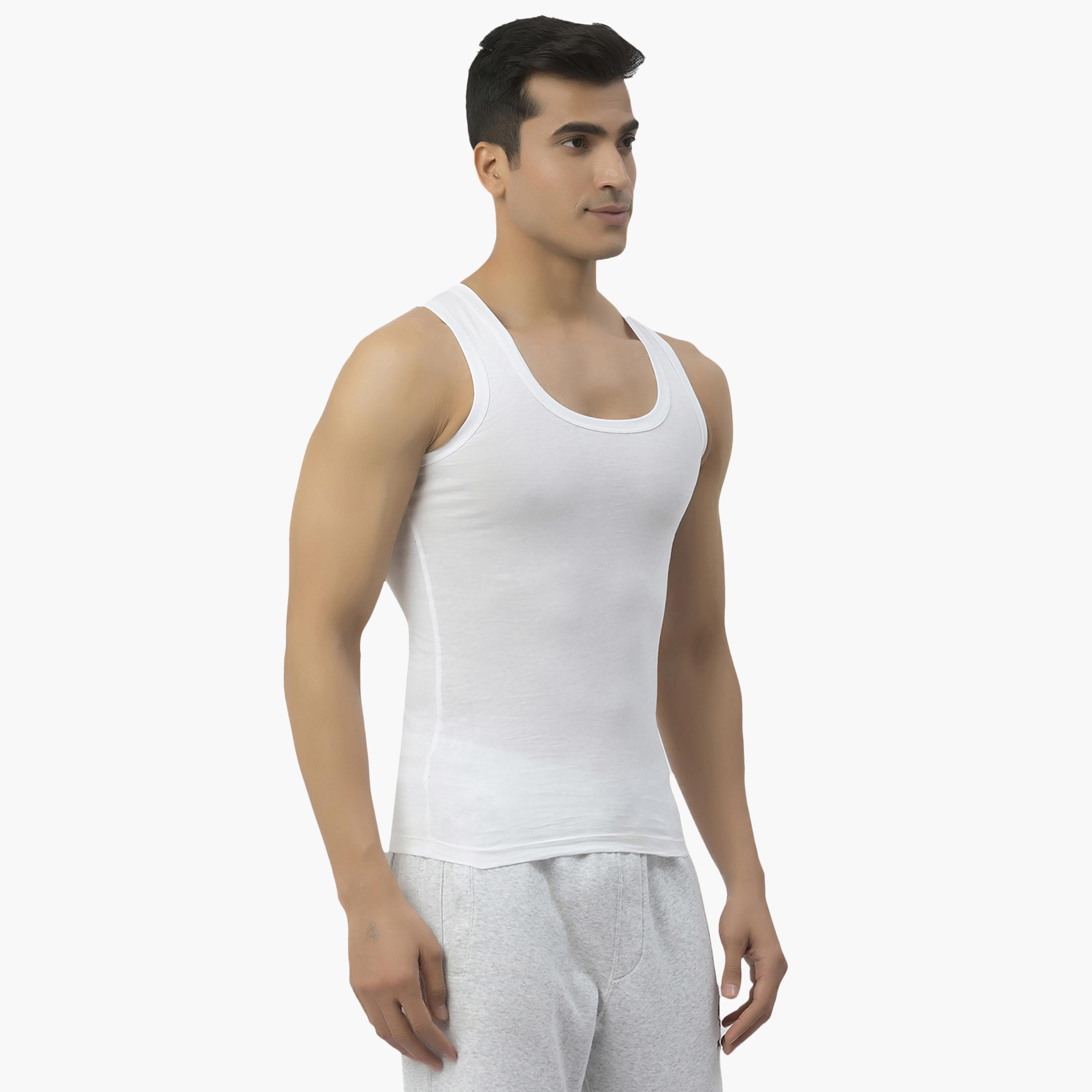 طقم قطعتين فانيلات (فيست) رجالية سادة من جون بلاير-men-clothing-innerwear-vests-image-3