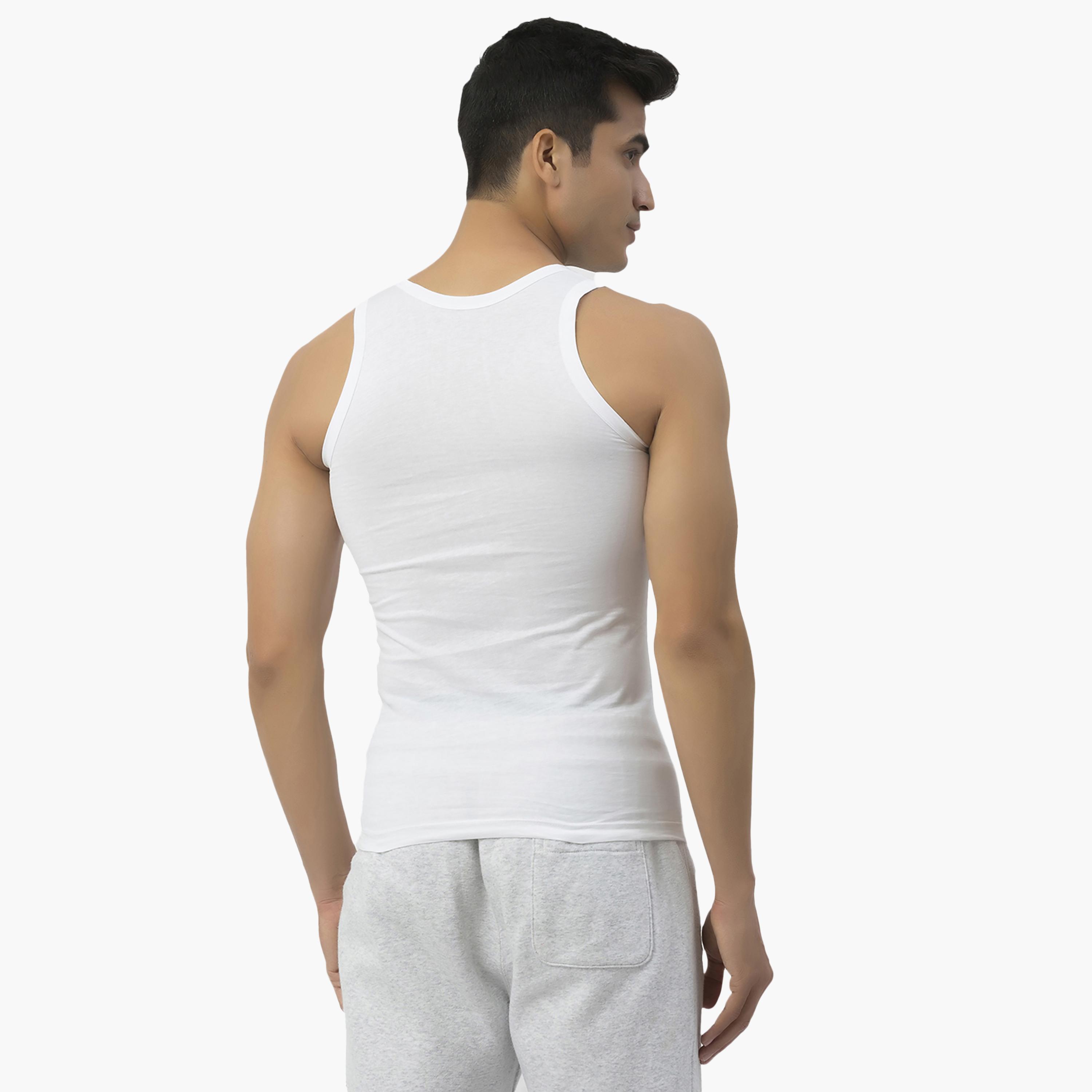 John Player Pack of 2 Plain Men's Vest-men-clothing-innerwear-vests-image-4