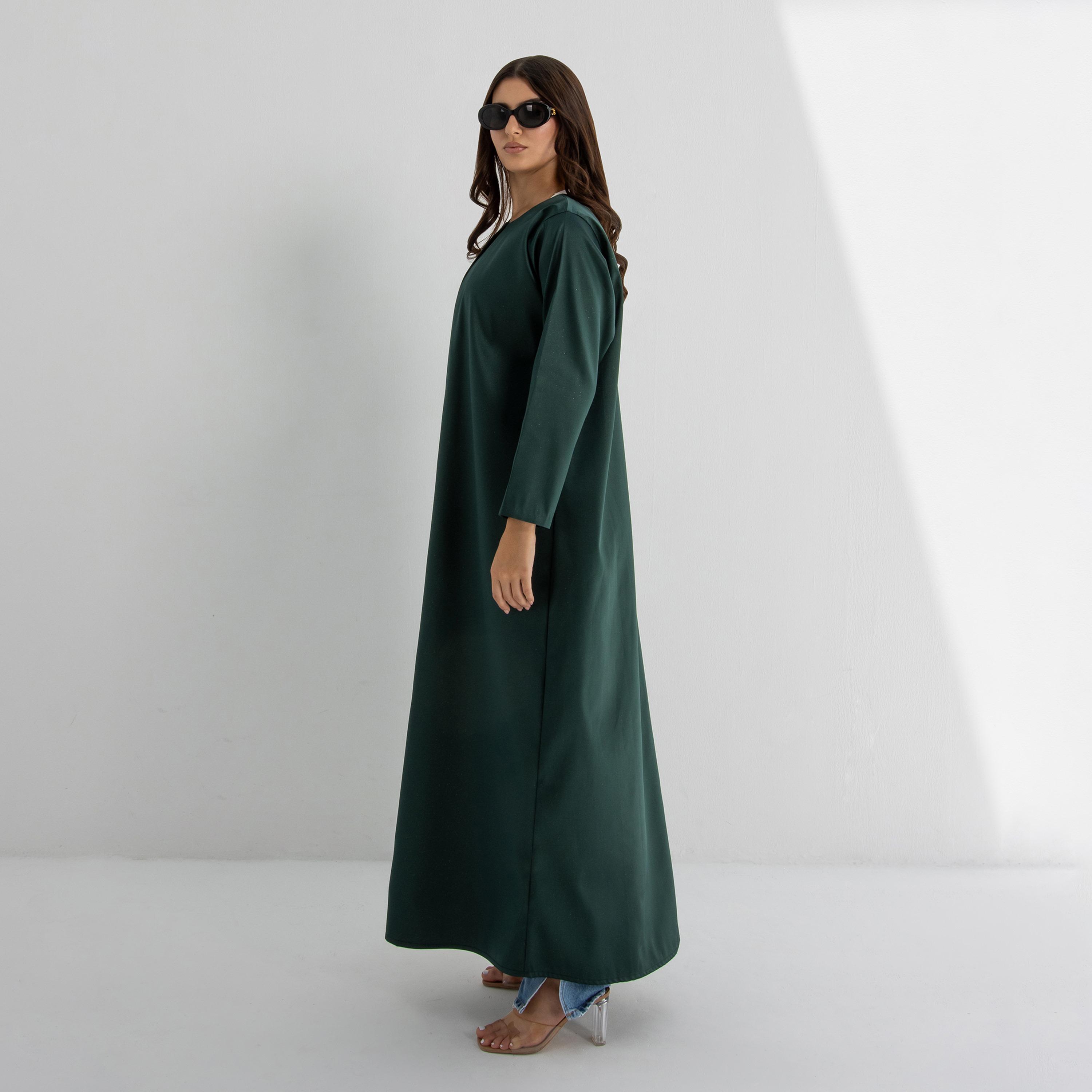 عباية نسائية بقصة فضفاضة (Floowy) قماش تافتا - أخضر من 10 ديسمبر-women-arabicclothing-abayas-image-3