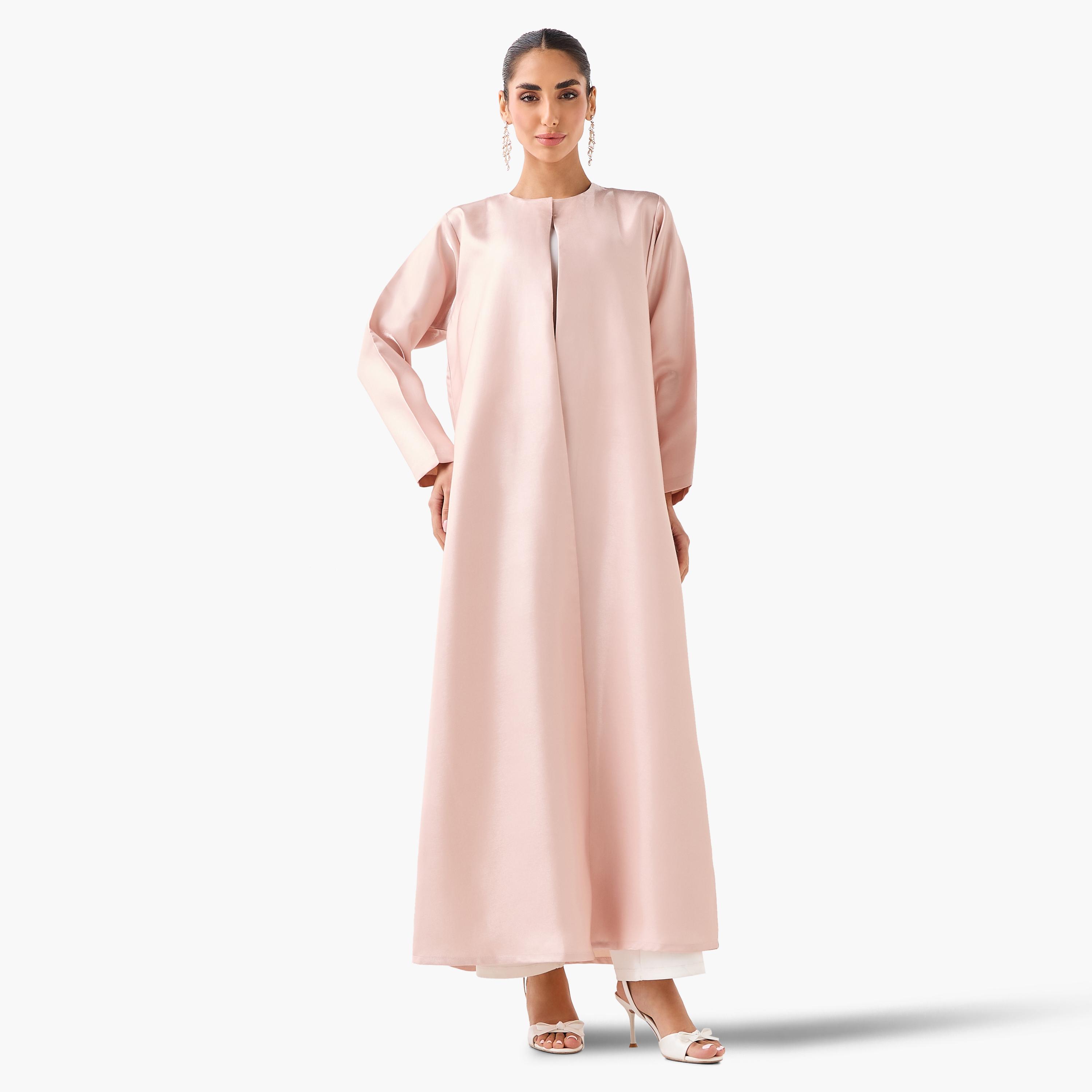 10December Slit Detail Abaya with Hijab-women-arabicclothing-abayas-image-1