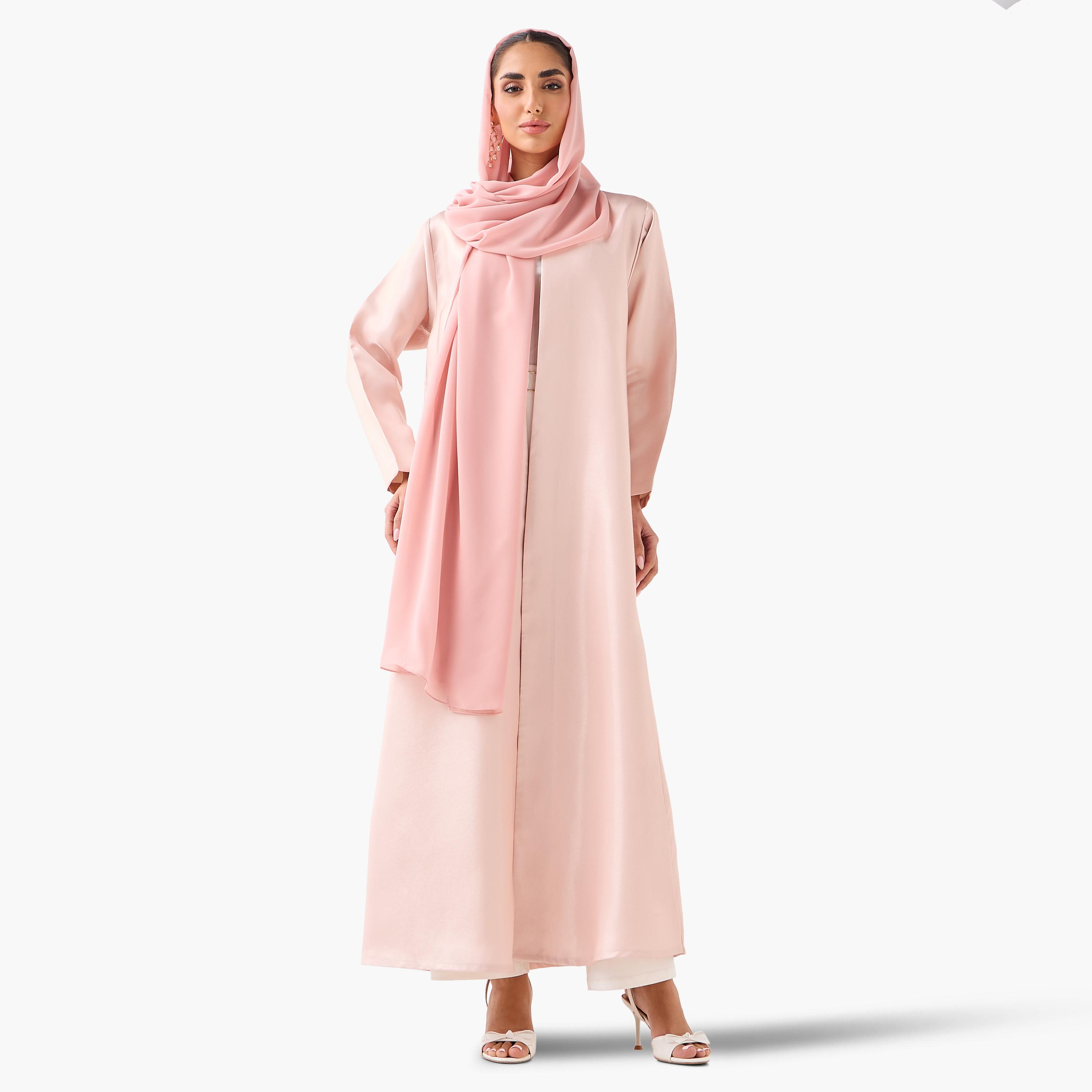 10December Slit Detail Abaya with Hijab-women-arabicclothing-abayas-image-3