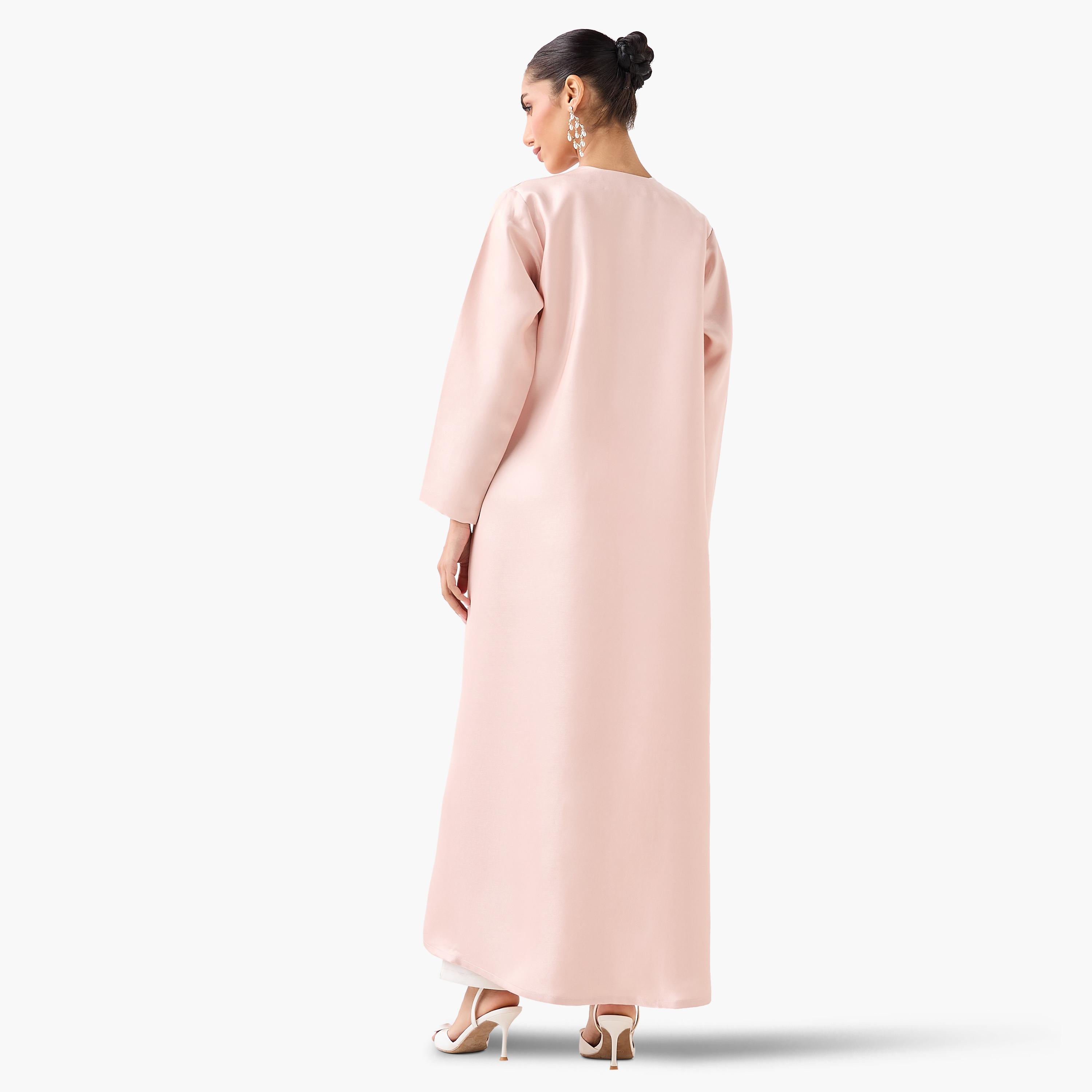 10December Slit Detail Abaya with Hijab-women-arabicclothing-abayas-image-4