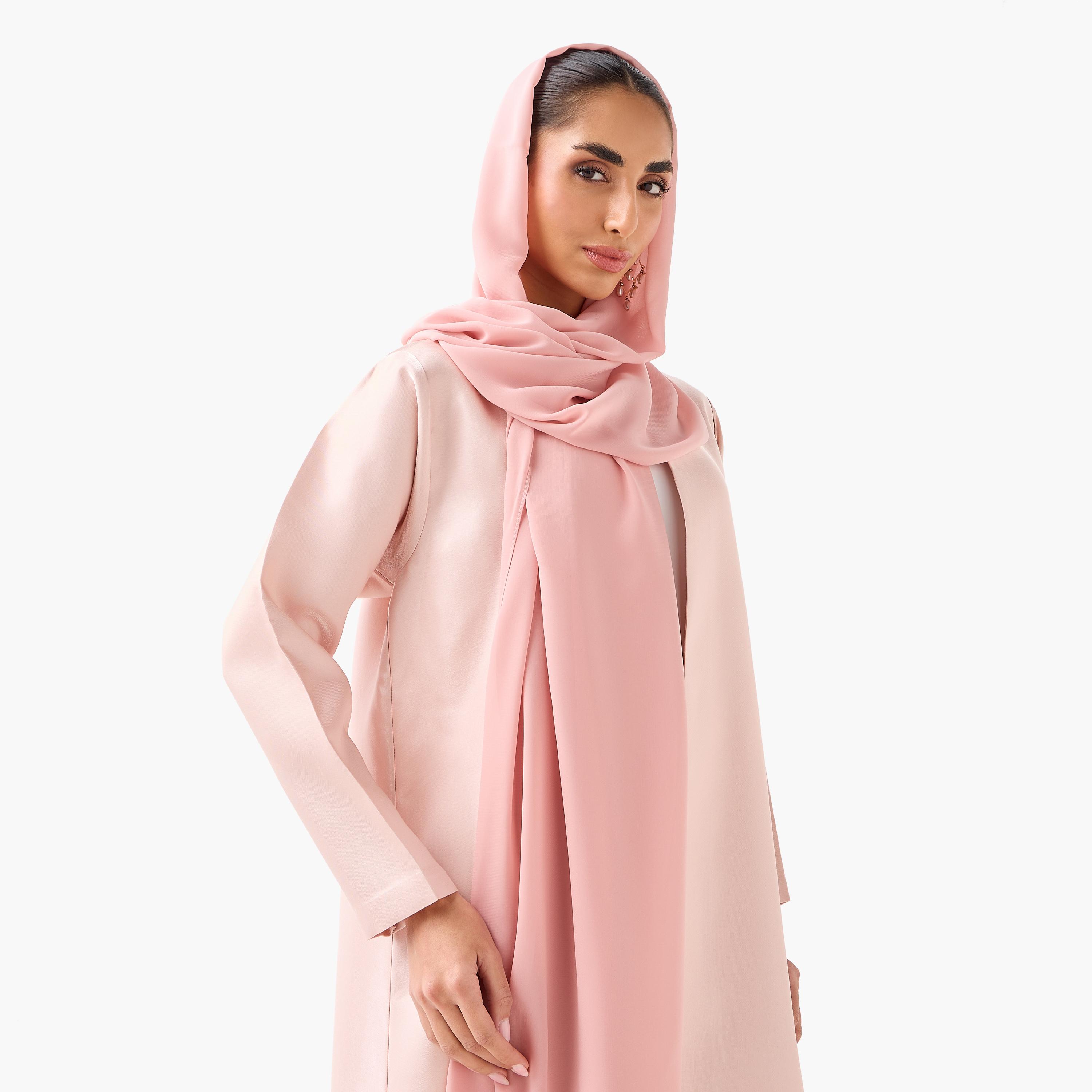 10December Slit Detail Abaya with Hijab-women-arabicclothing-abayas-image-5
