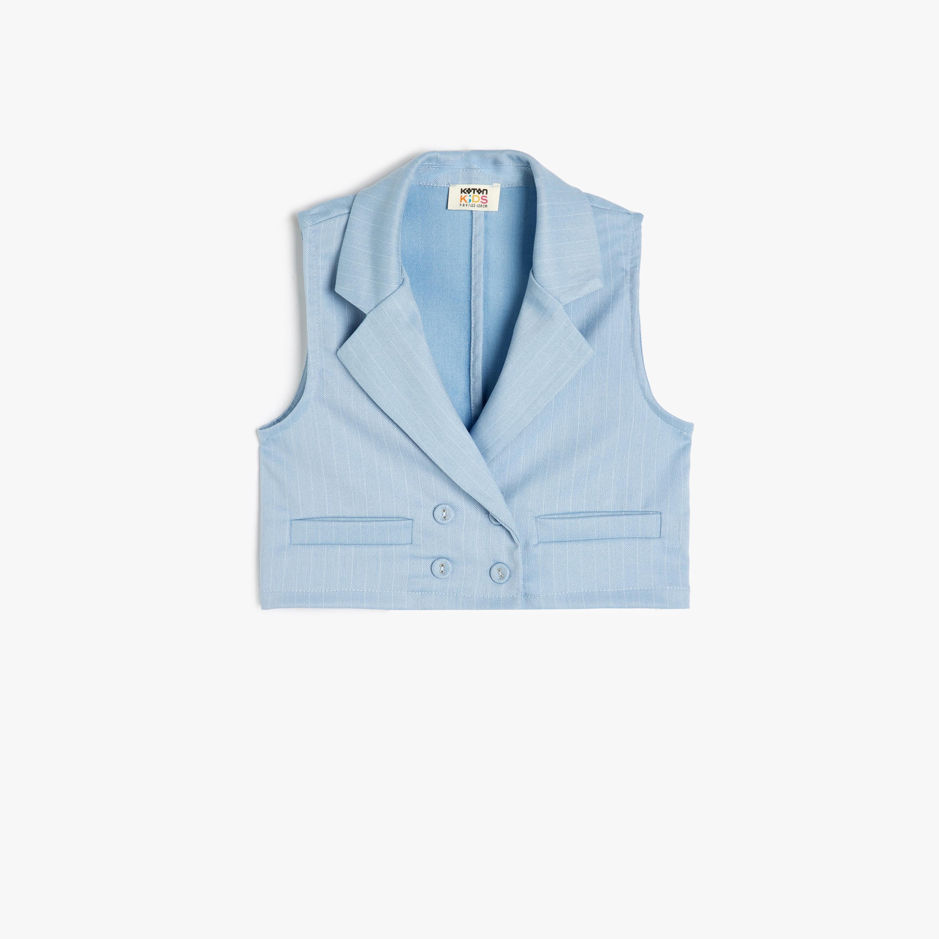 Koton Sleeveless V-Neck Neck Solid Vest-girls-clothing-blousesandshirts-image-1