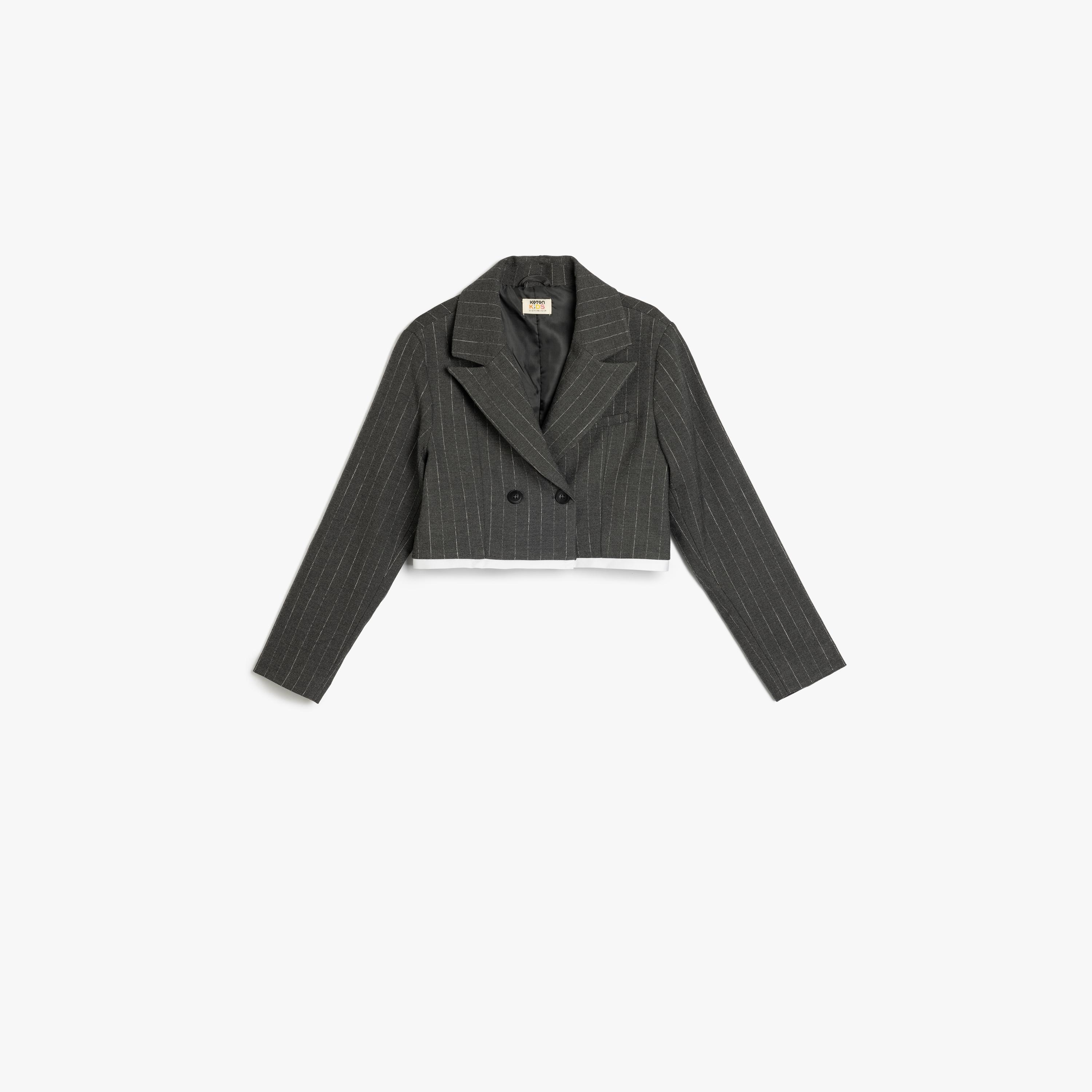 Koton Long Sleeves Collar Neck Solid Jacket-girls-clothing-jacketsandcoats-image-1