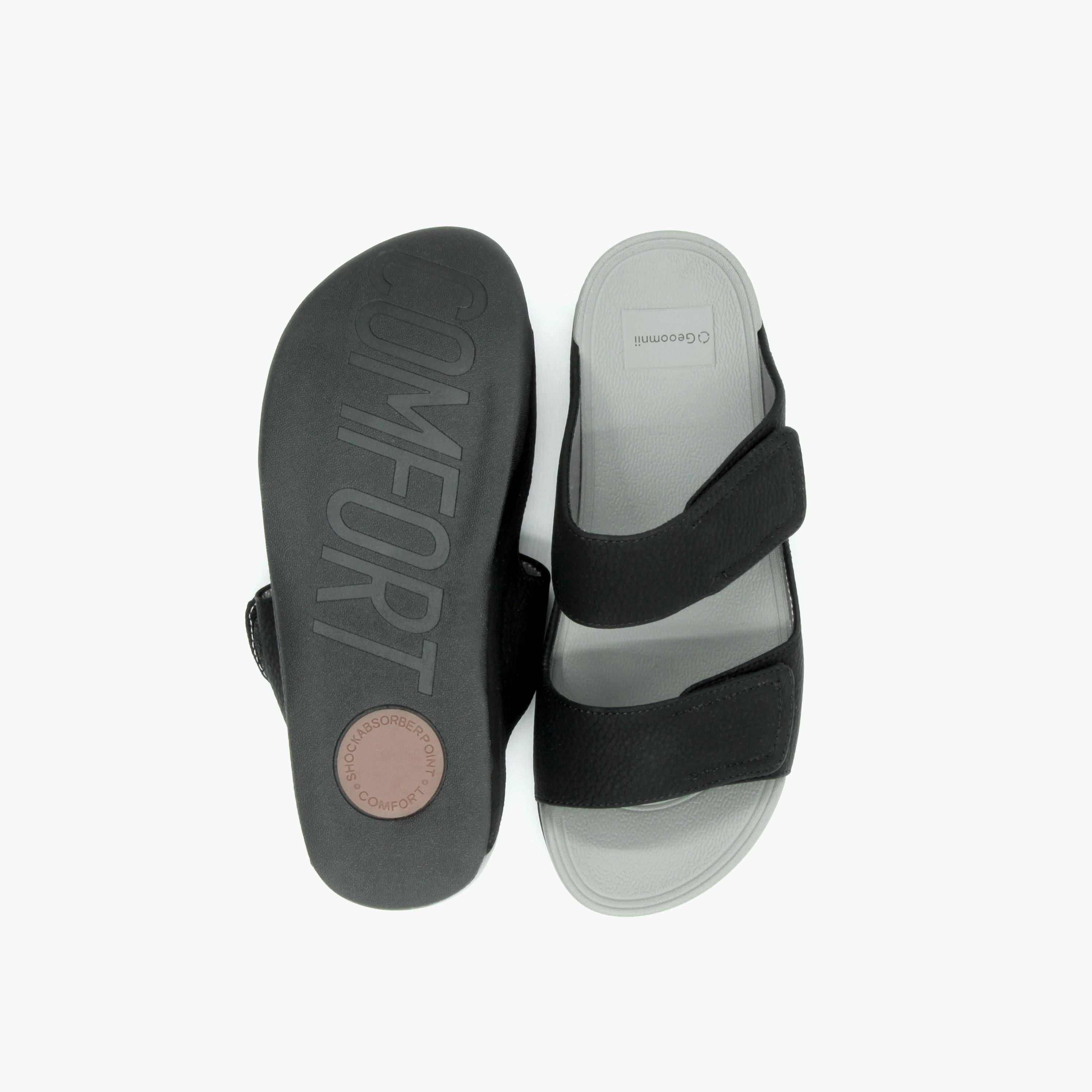 Geoomnii Boys Slip-On Aveline Slide Sandals | K-F306-BLACK-boys-shoes-sandals-image-1