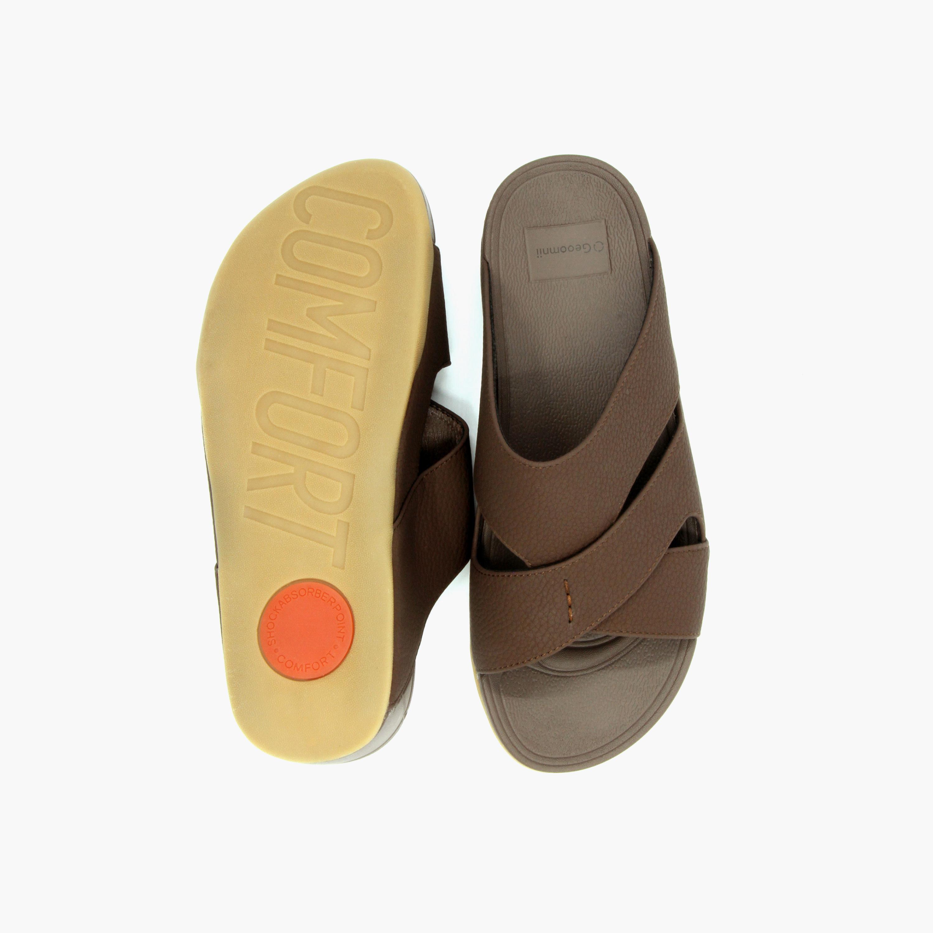Geoomnii Boys Slip-On Caleb Slide Sandals | K-F307-COFFEE-boys-shoes-sandals-image-3