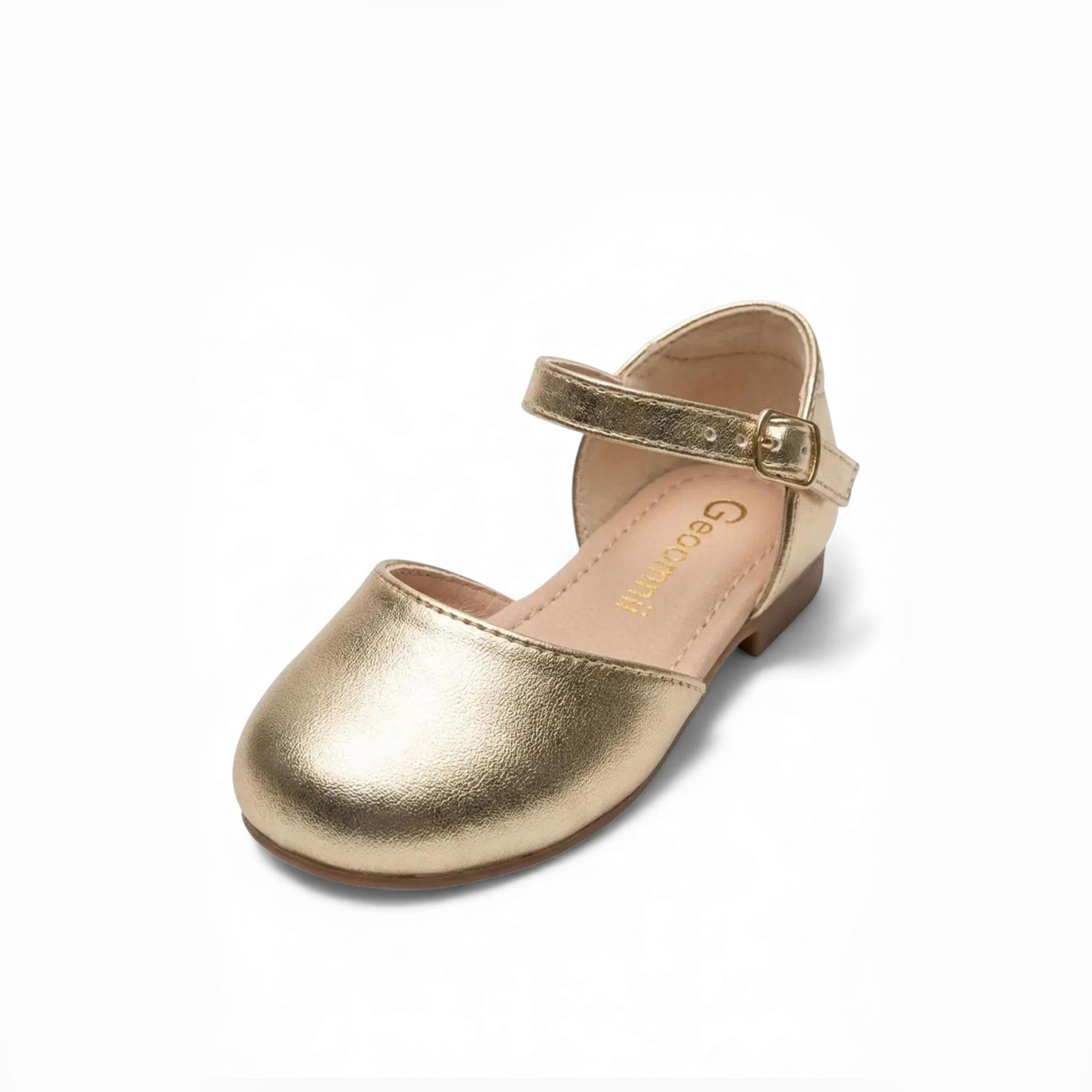 جيومني - حذاء باليرينا أوبريليا بإبزيم مقدمة دائرية للبنات | K2257-7-GOLD-girls-shoes-ballerinas-image-4