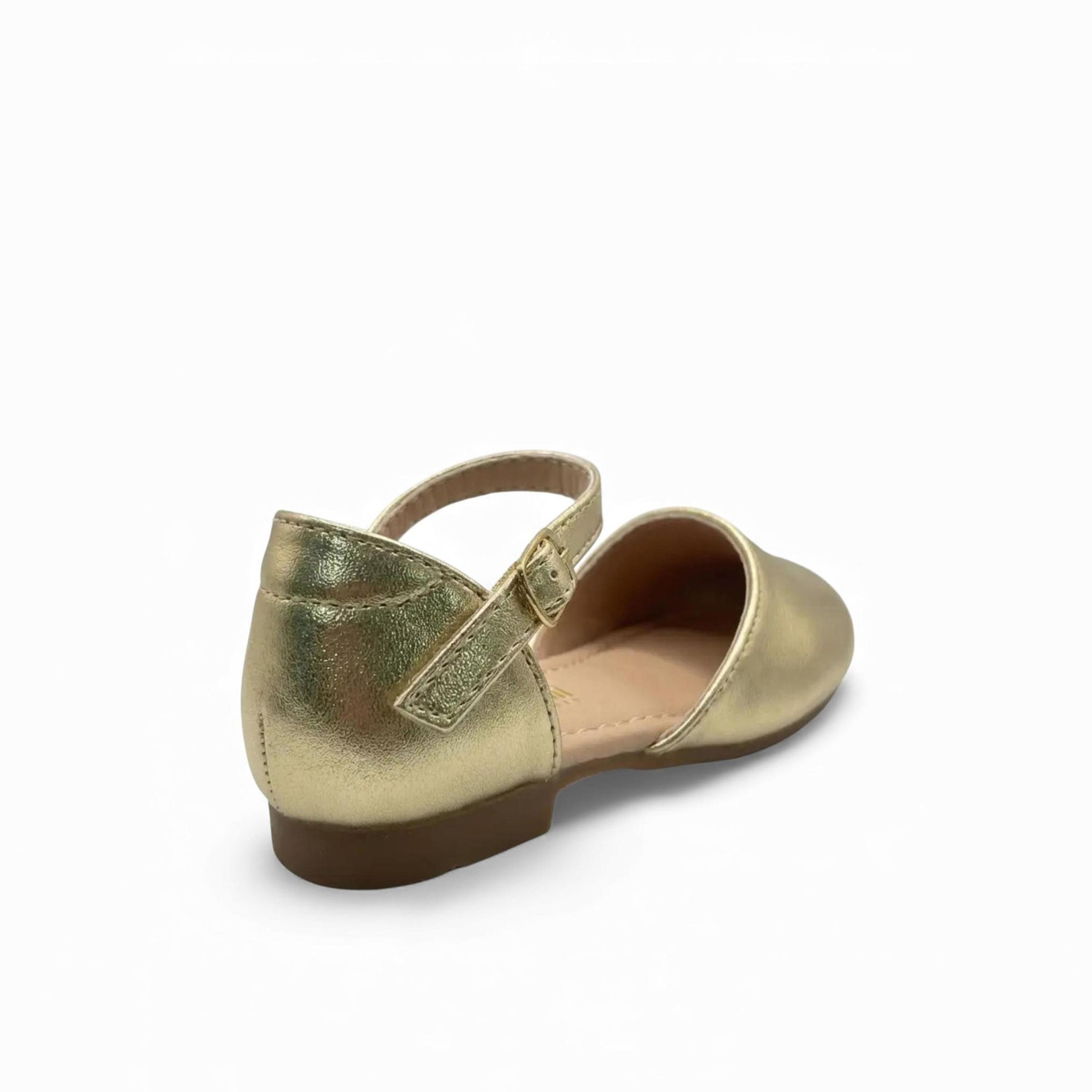 جيومني - حذاء باليرينا أوبريليا بإبزيم مقدمة دائرية للبنات | K2257-7-GOLD-girls-shoes-ballerinas-image-5