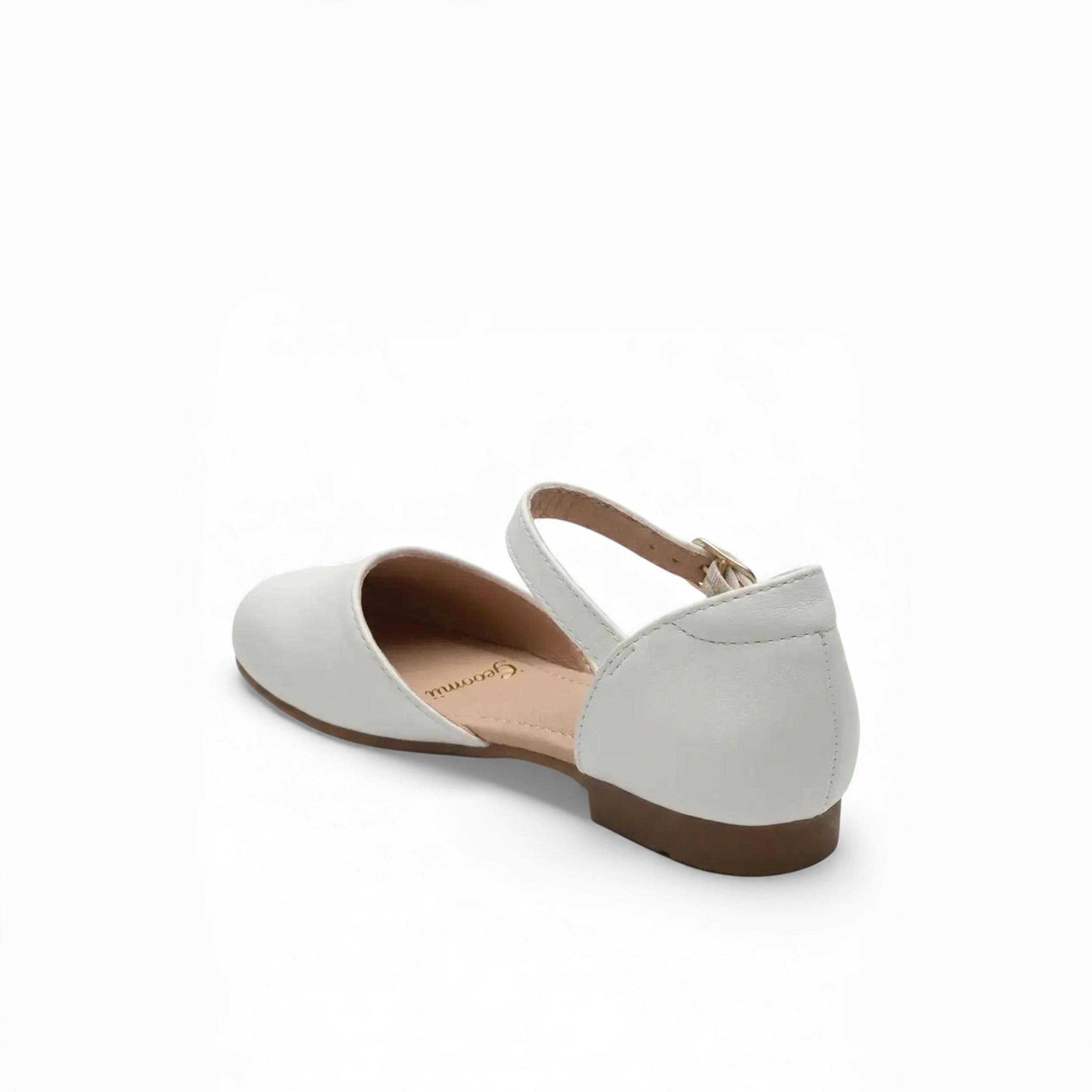 Geoomnii Girls Buckle Lindea Round Toe Ballerinas | K2257-7-WHITE-girls-shoes-ballerinas-image-5