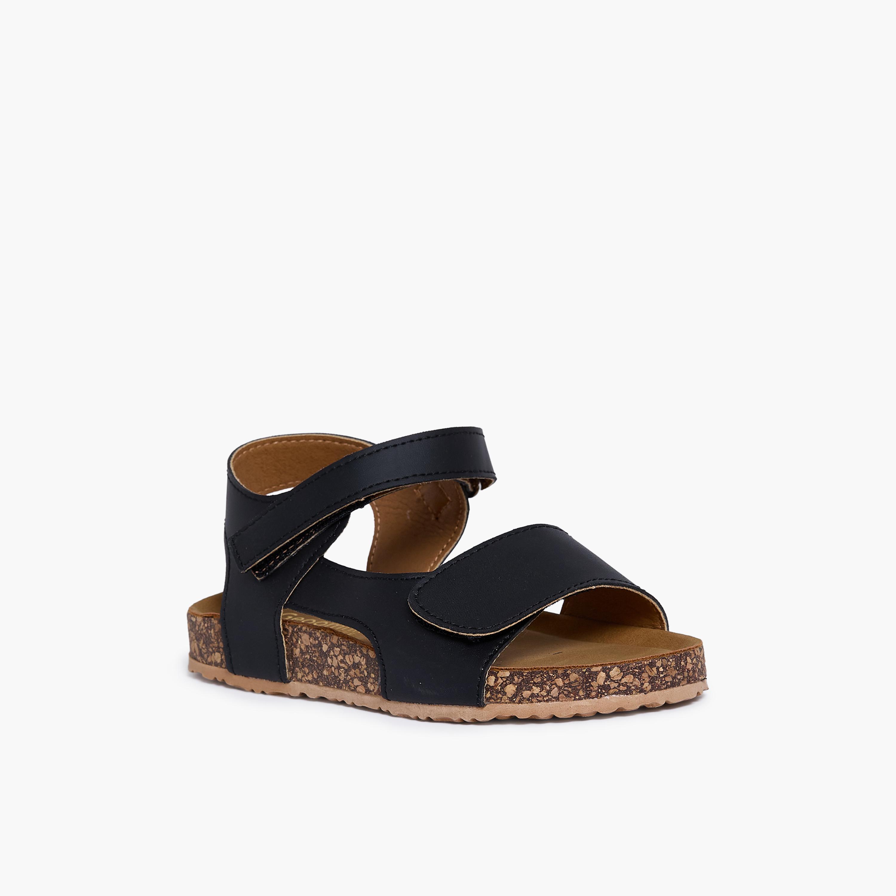 جيومني - صندل تيري1 مشبك وحلقة للبنات | K3309-3-BLACK-girls-shoes-sandals-image-1