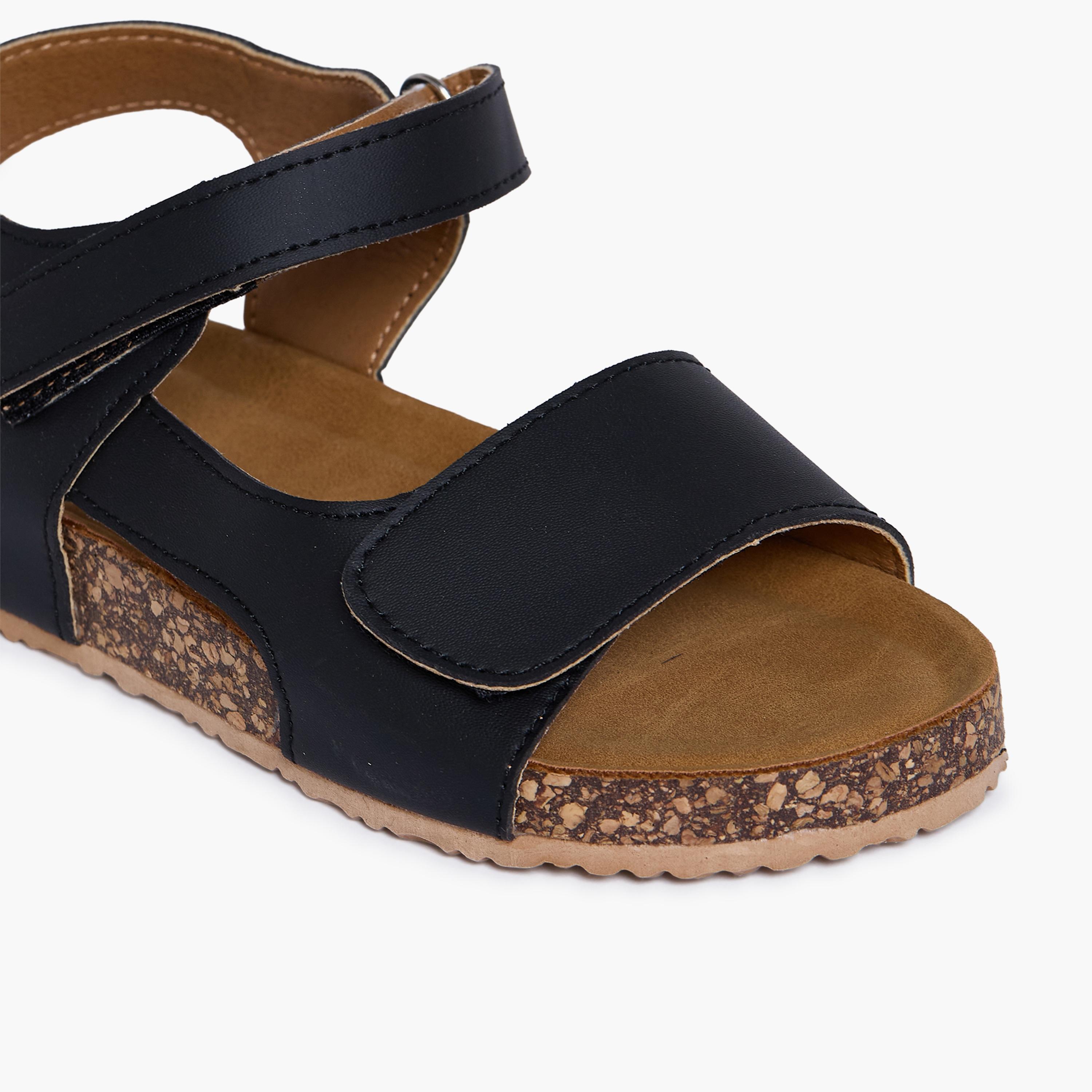 جيومني - صندل تيري1 مشبك وحلقة للبنات | K3309-3-BLACK-girls-shoes-sandals-image-2