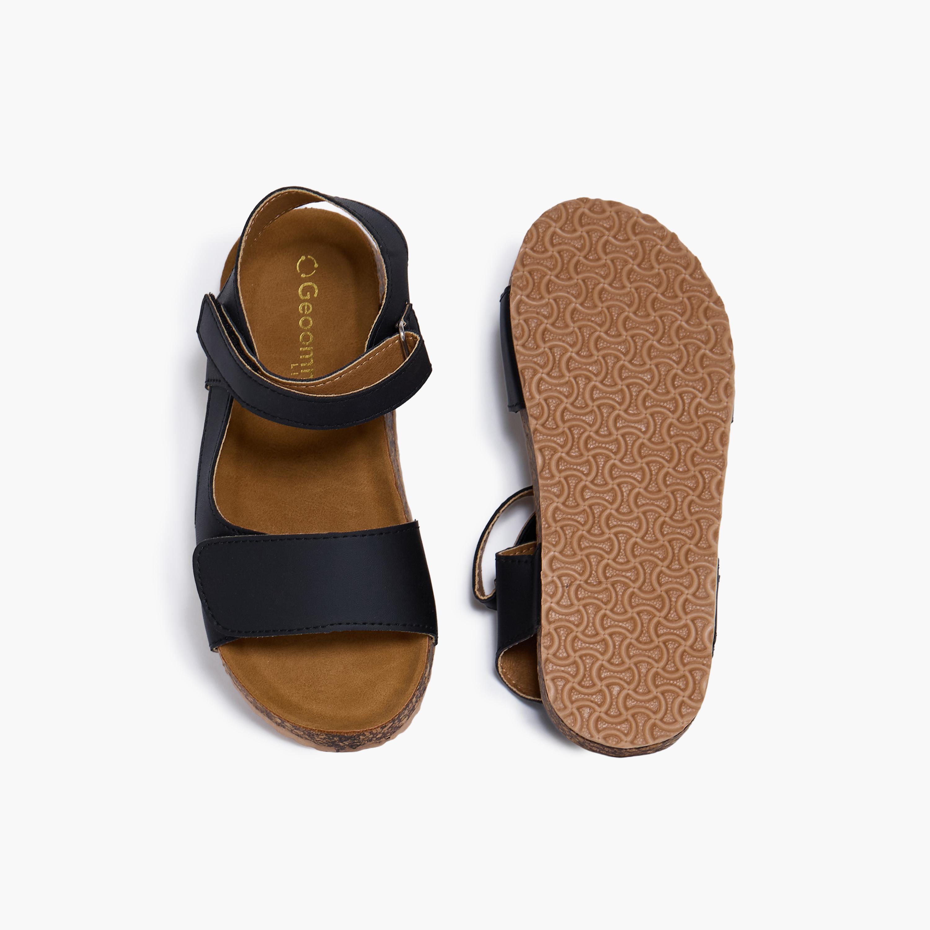 Geoomnii Girls Hook & Loop Terri1 Strap Sandals | K3309-3-BLACK-girls-shoes-sandals-image-3