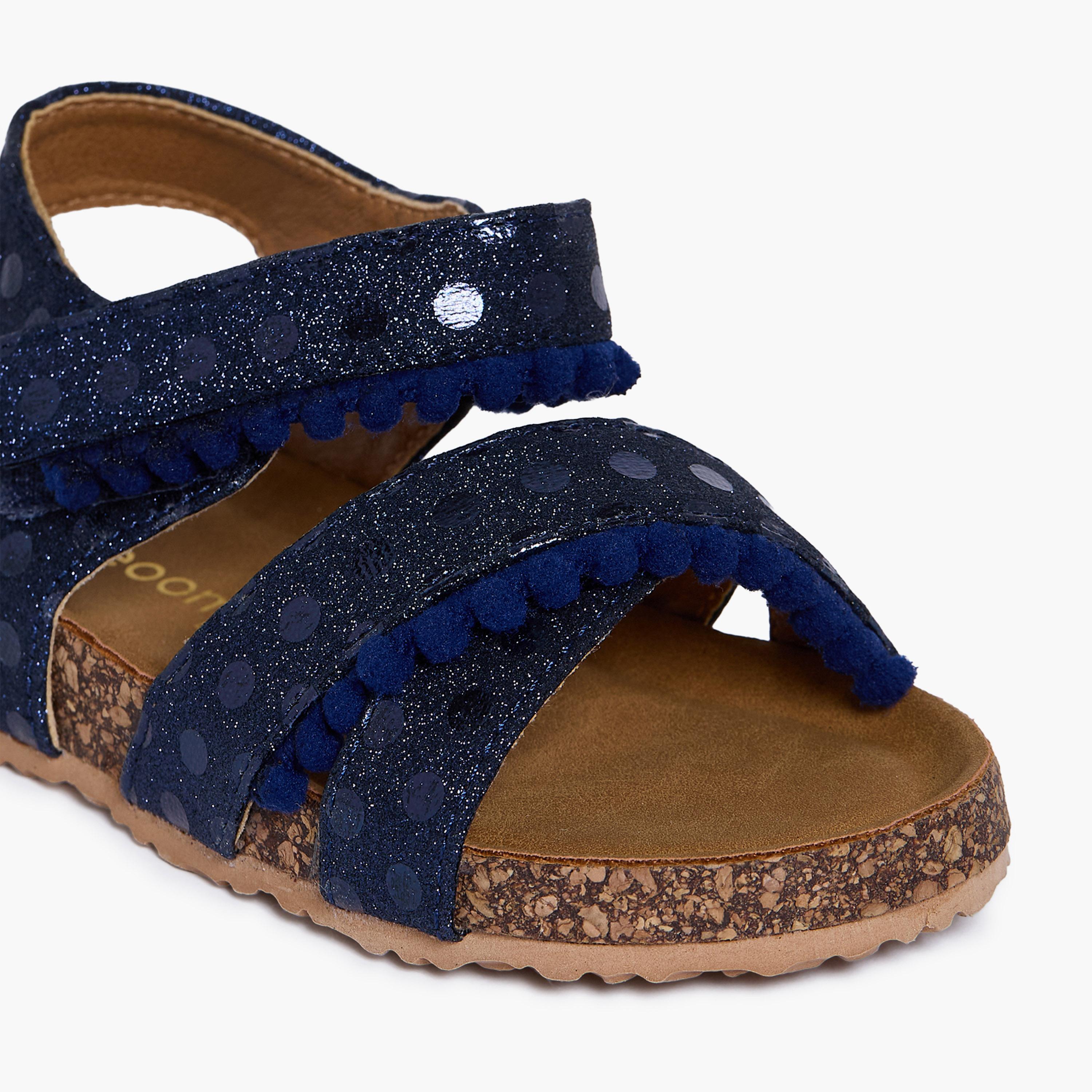 Geoomnii Girls Hook & Loop Tanya1 Strap Sandals | K3309-6-NAVY-girls-shoes-sandals-image-2