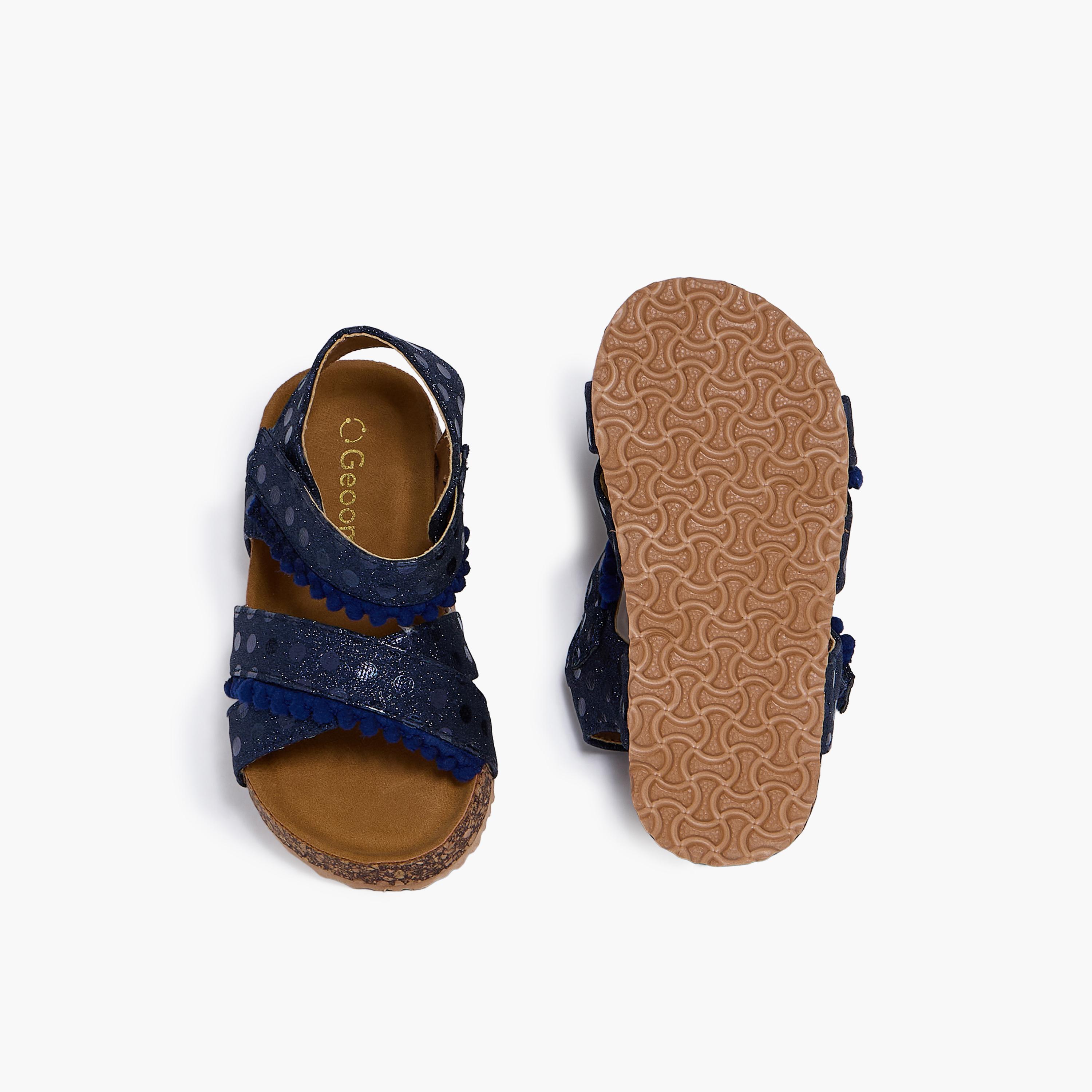 Geoomnii Girls Hook & Loop Tanya1 Strap Sandals | K3309-6-NAVY-girls-shoes-sandals-image-3