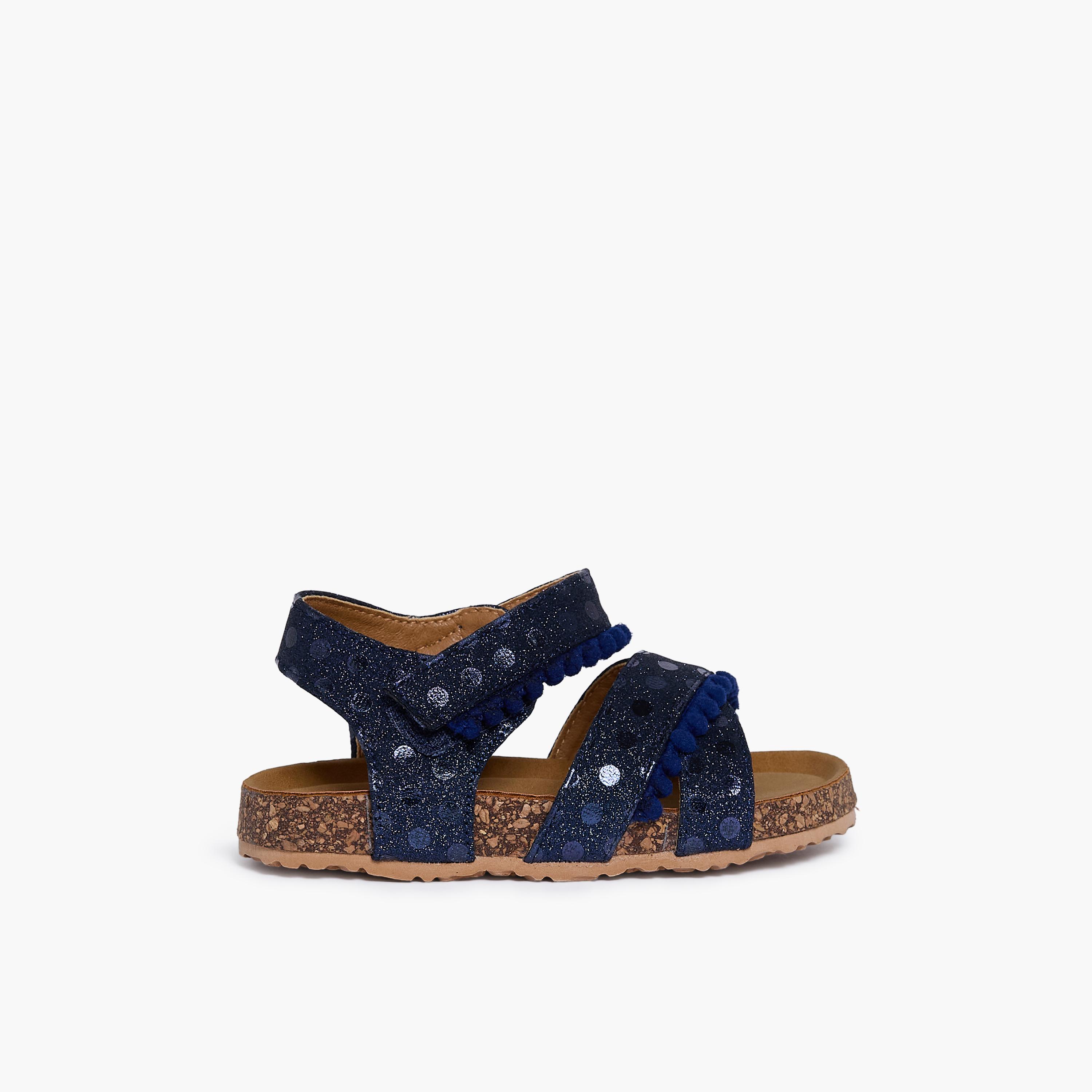 Geoomnii Girls Hook & Loop Tanya1 Strap Sandals | K3309-6-NAVY-girls-shoes-sandals-image-4