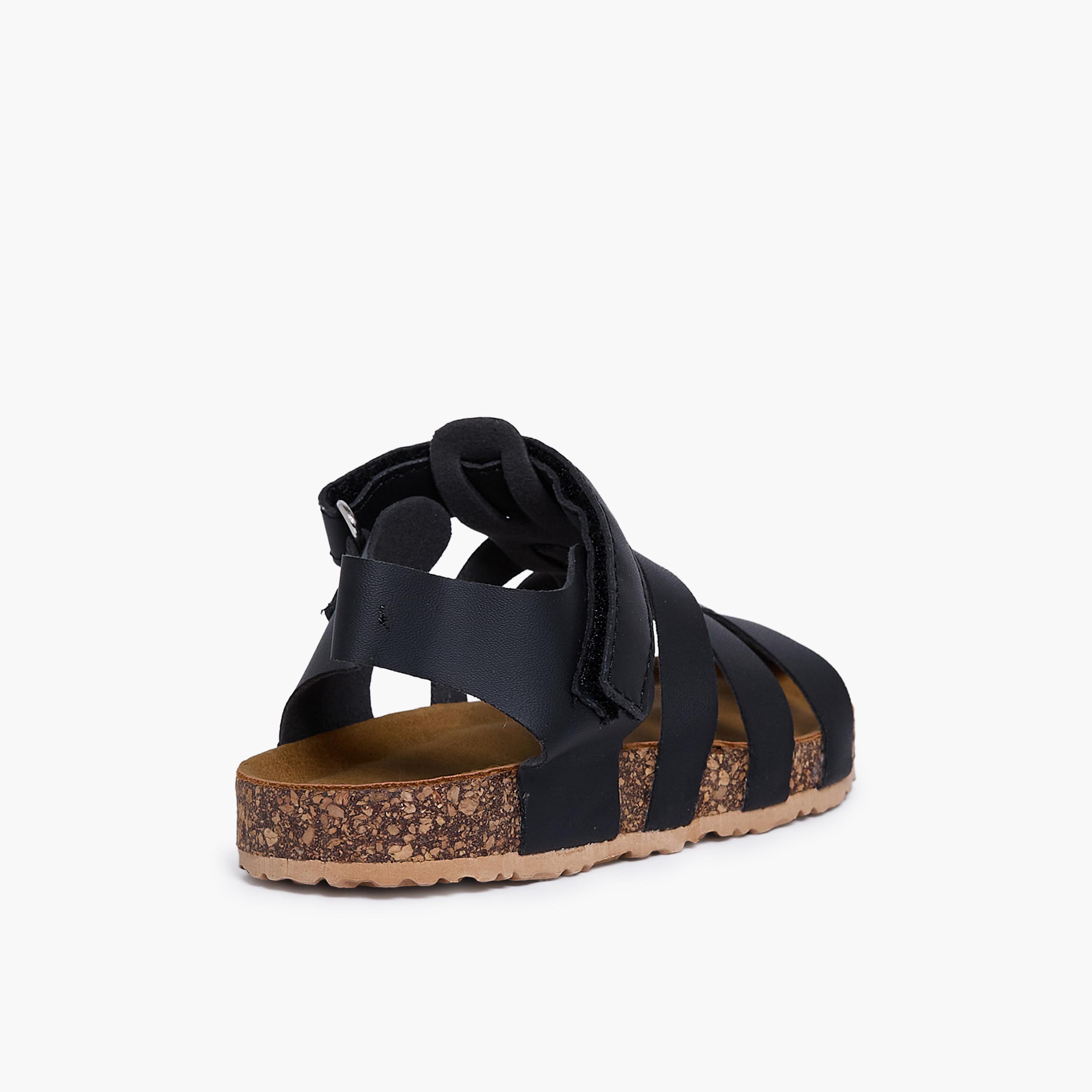 Geoomnii Kids Hook & Loop Tiffany1 Strap Sandals | K3309-7-BLACK-boys-shoes-sandals-image-5