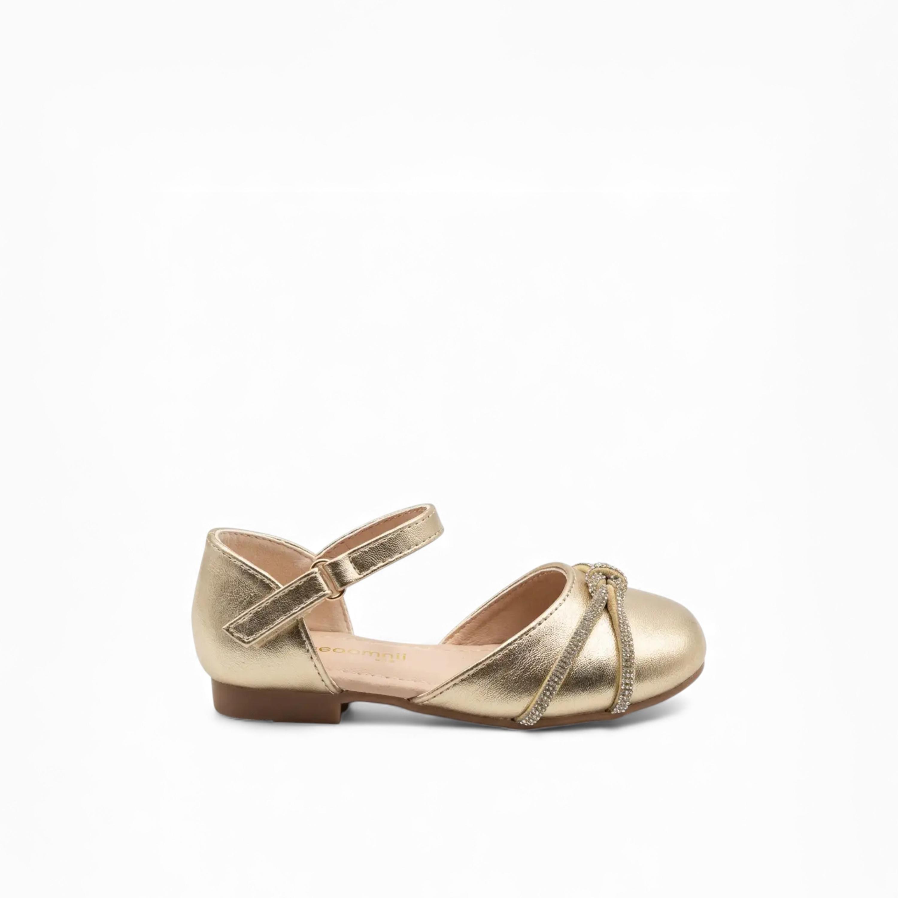 Geoomnii Girls Buckle Keaiieea Round Toe Ballerinas | KB311-08-GOLD-girls-shoes-ballerinas-image-4