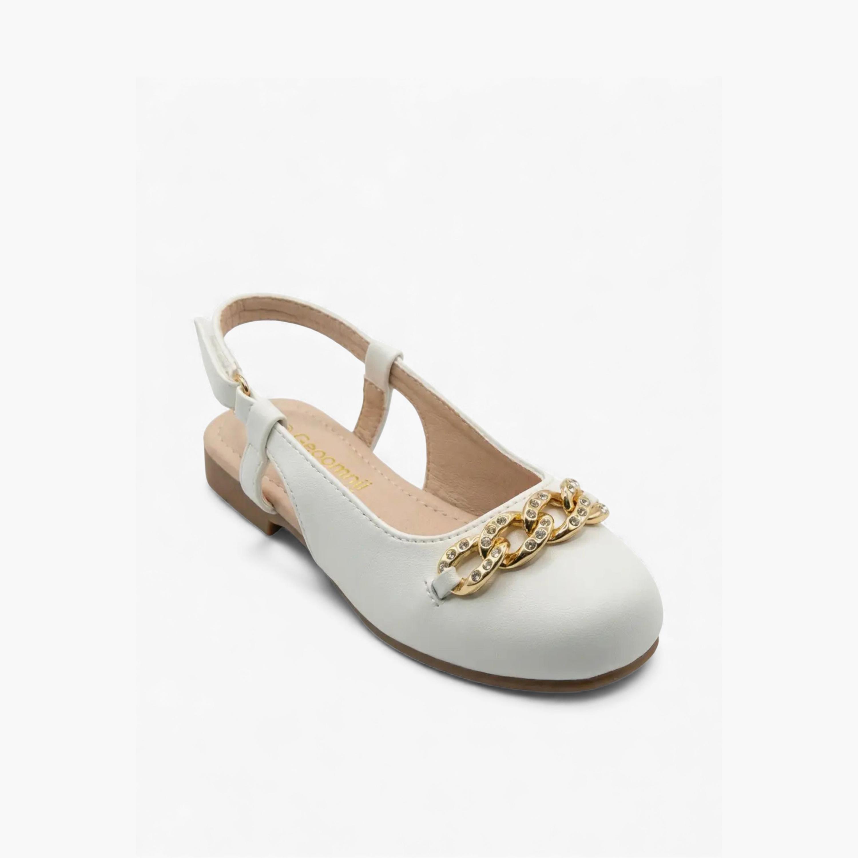 Geoomnii Girls Buckle Tiffany Slingback | KB311-21-WHITE-girls-shoes-sandals-image-1
