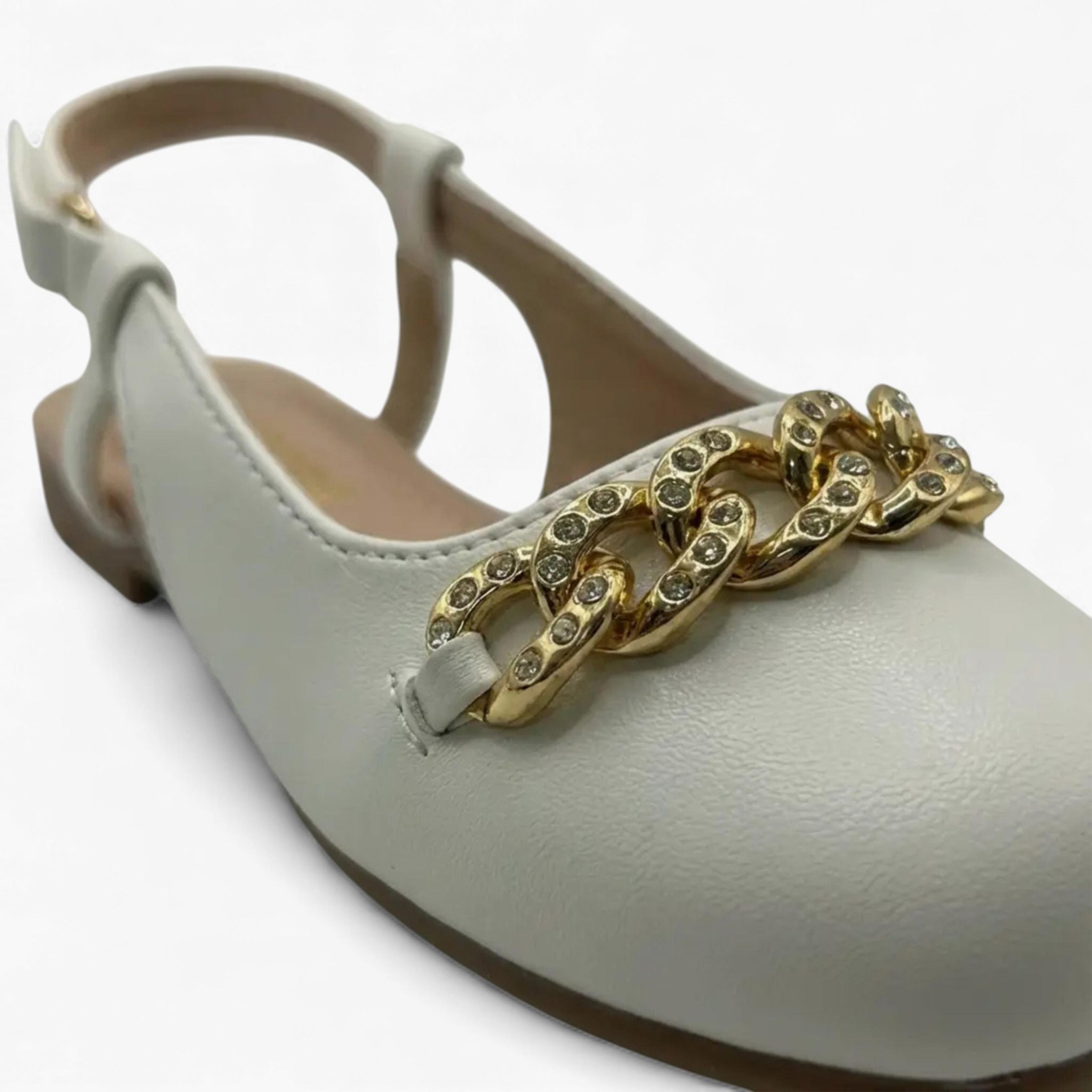 Geoomnii Girls Buckle Tiffany Slingback | KB311-21-WHITE-girls-shoes-sandals-image-2