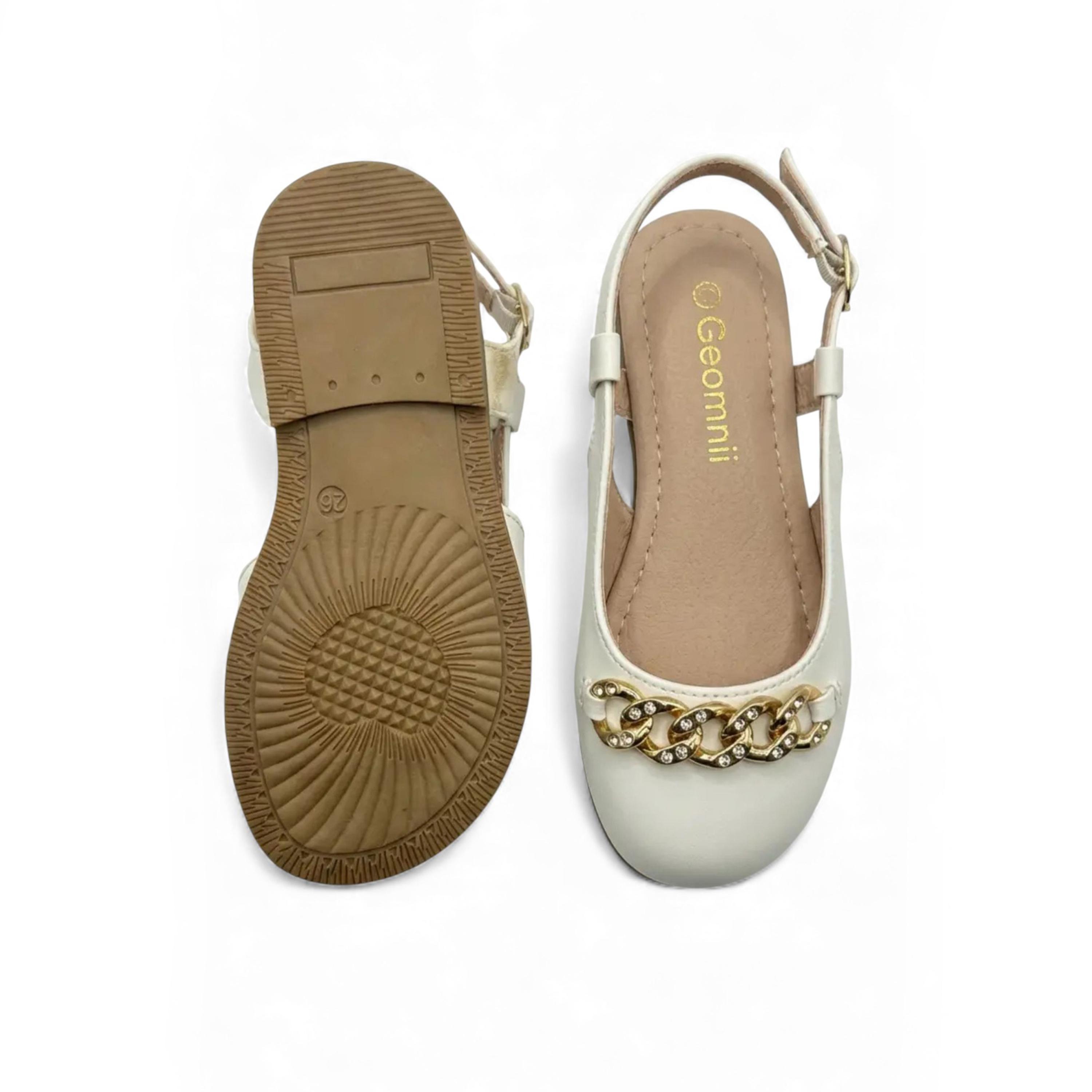 Geoomnii Girls Buckle Tiffany Slingback | KB311-21-WHITE-girls-shoes-sandals-image-3