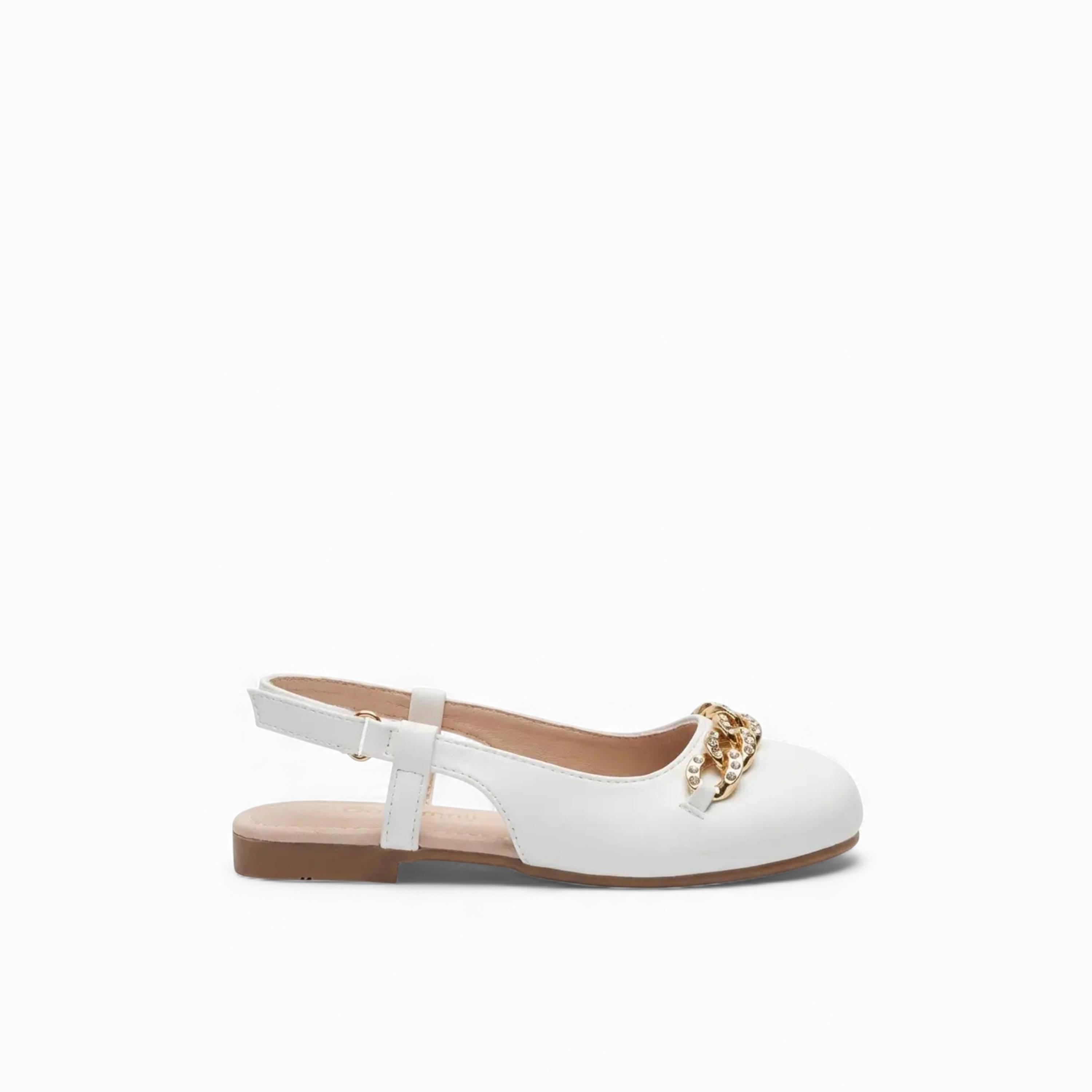 Geoomnii Girls Buckle Tiffany Slingback | KB311-21-WHITE-girls-shoes-sandals-image-4
