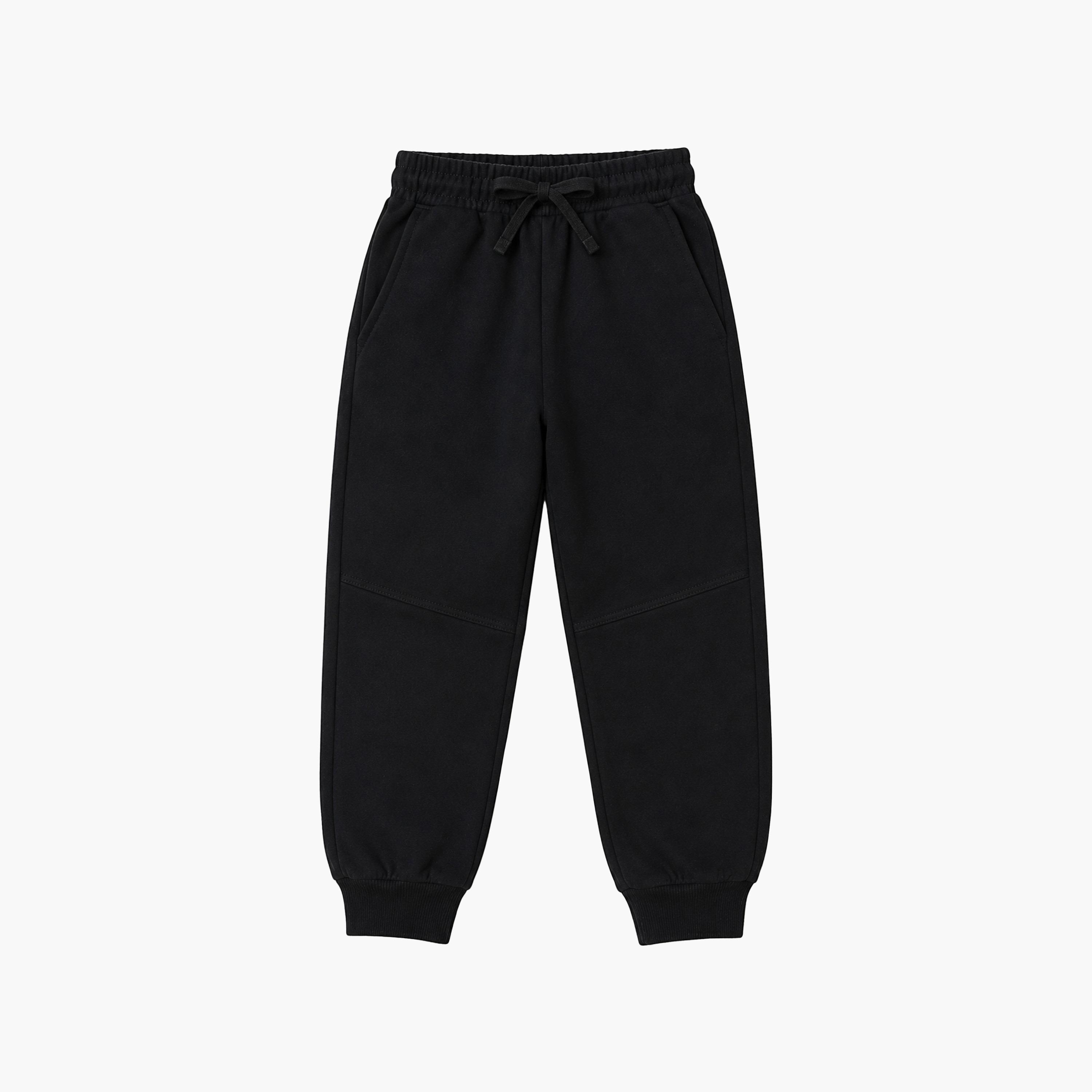 طقم جوجرز قطعة واحدة بخصر مطاطي وحبل ربط سادة من فيكتور وجين-boys-clothing-bottoms-joggersandtrackpants-image-4