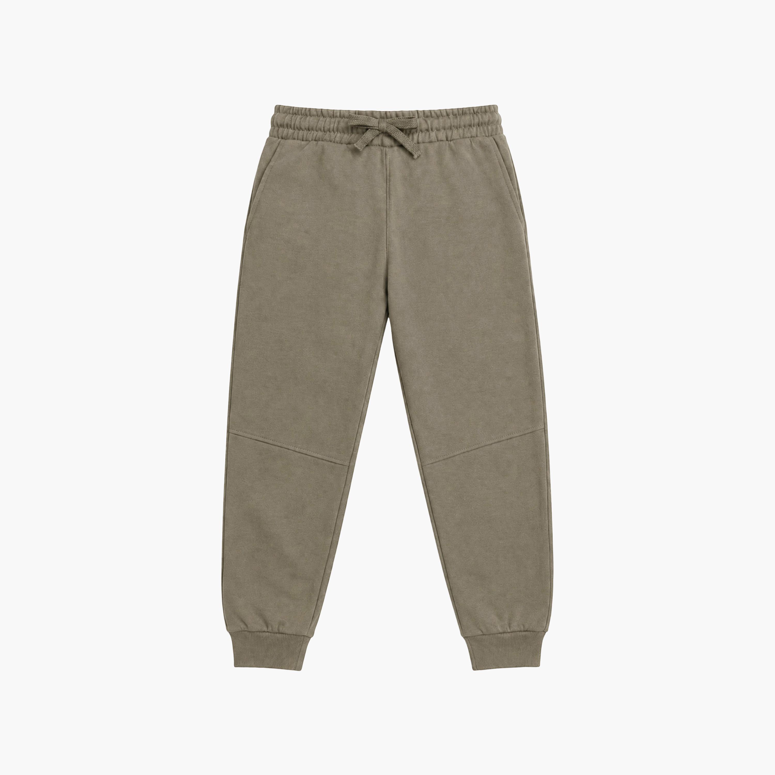 طقم جوجرز قطعة واحدة بخصر مطاطي وحبل ربط سادة من فيكتور وجين-boys-clothing-bottoms-joggersandtrackpants-image-4