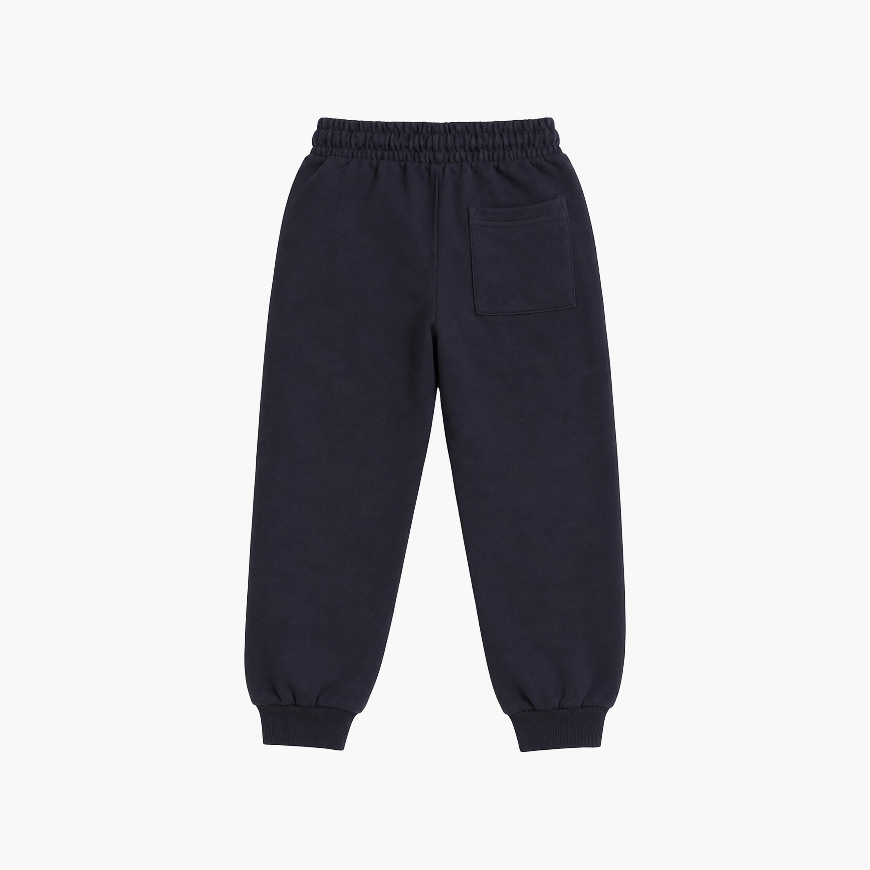 طقم جوجرز قطعة واحدة بخصر مطاطي وحبل ربط سادة من فيكتور وجين-boys-clothing-bottoms-joggersandtrackpants-image-5