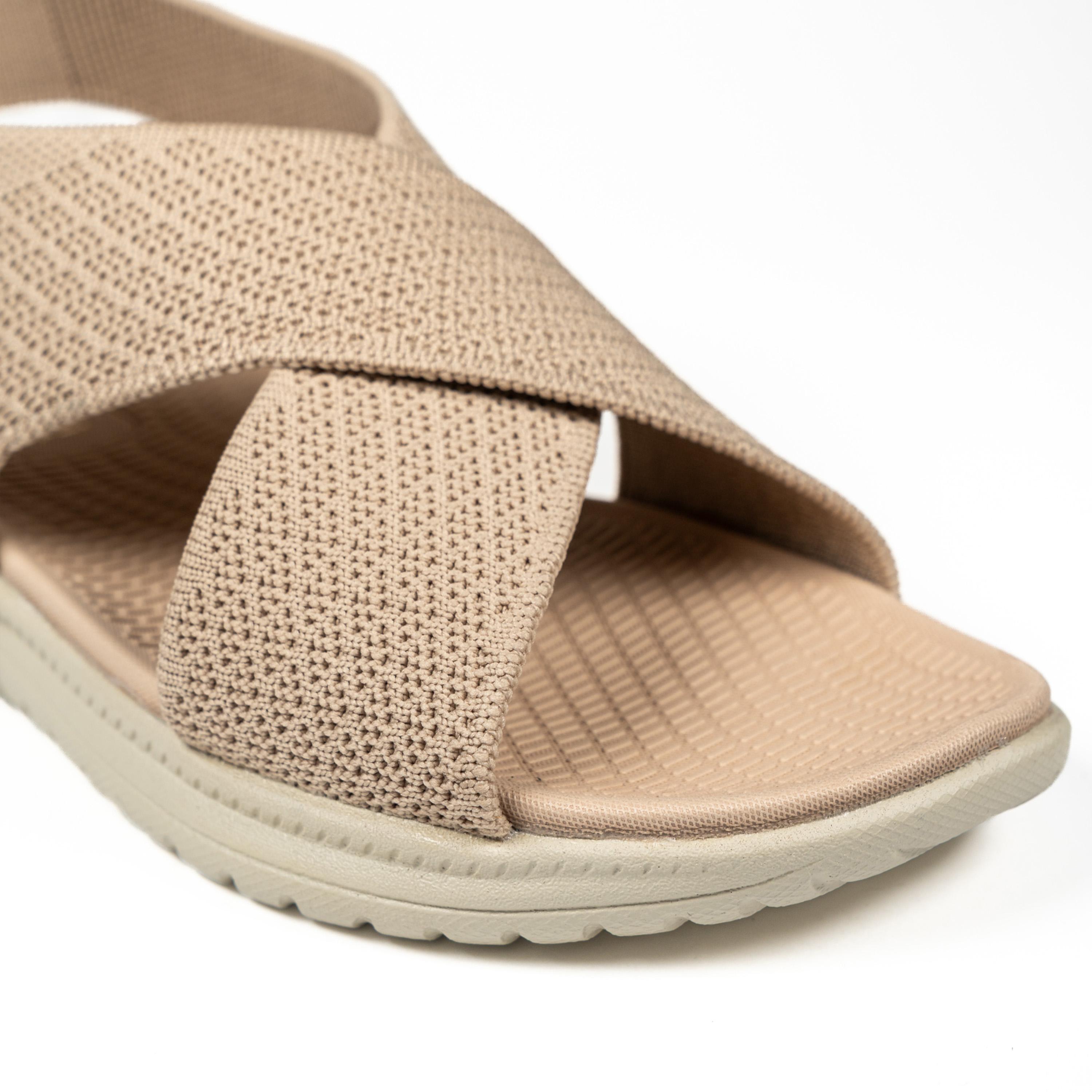 جيومني - صندل غيم سهل الارتداء بحزام مسطح للنساء | KK253-1-BEIGE-women-shoes-sandals-flats-image-2