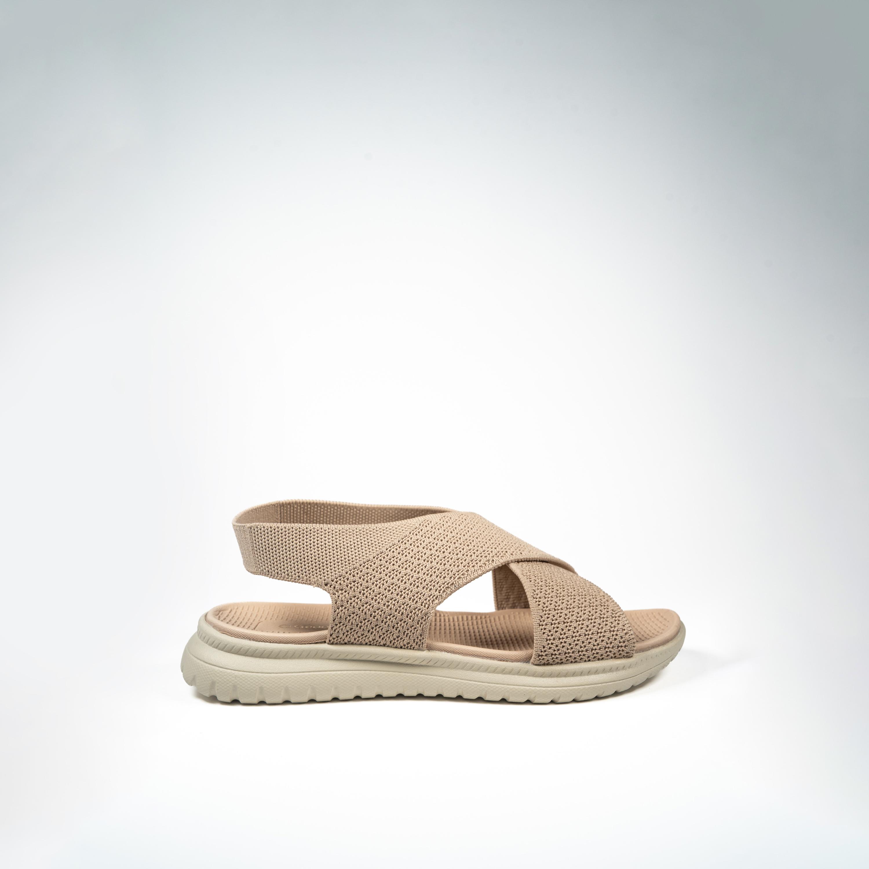 جيومني - صندل غيم سهل الارتداء بحزام مسطح للنساء | KK253-1-BEIGE-women-shoes-sandals-flats-image-4
