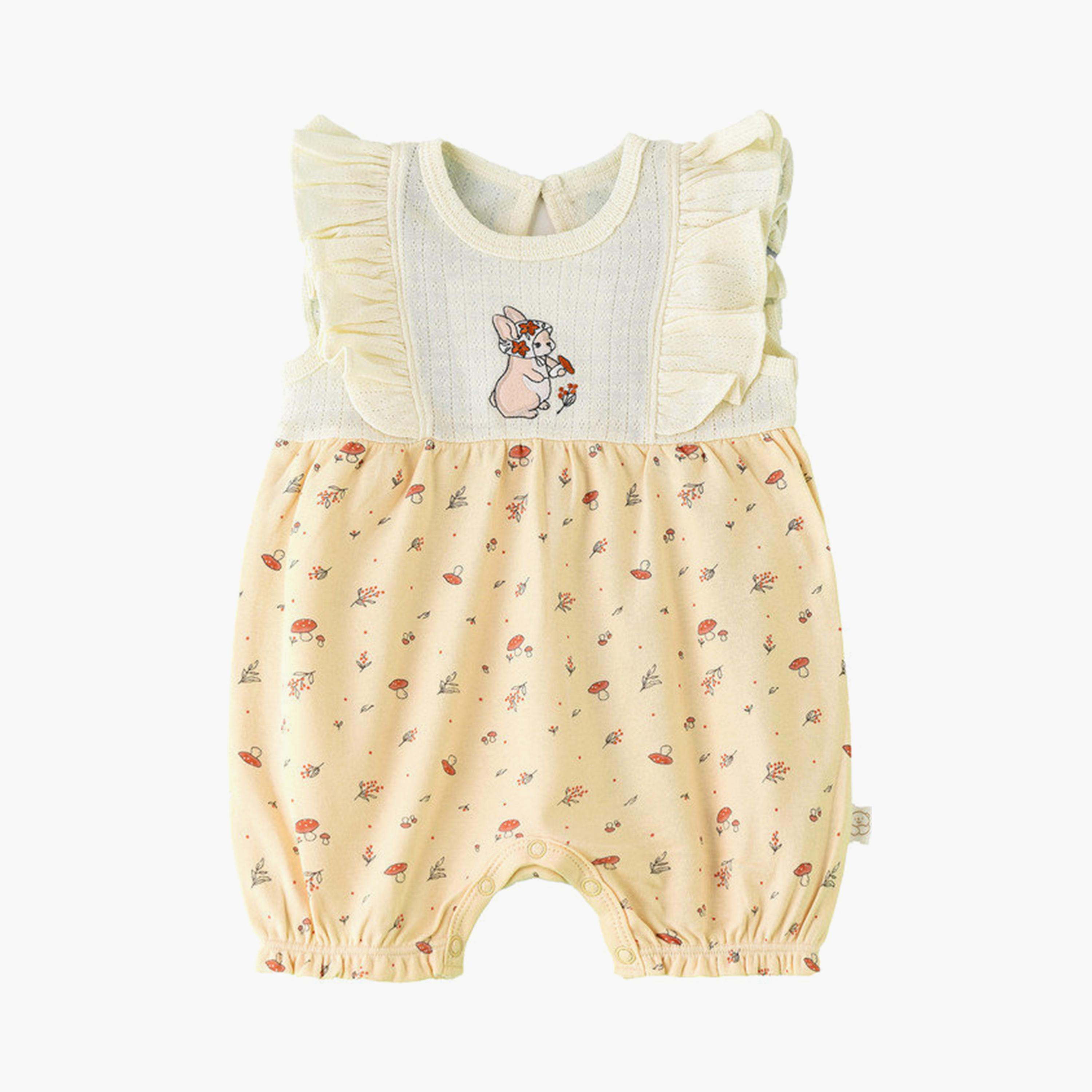 UniqKidz Cotton Bunny Embroidered Rompers-baby-girls-clothing-rompers-image-1