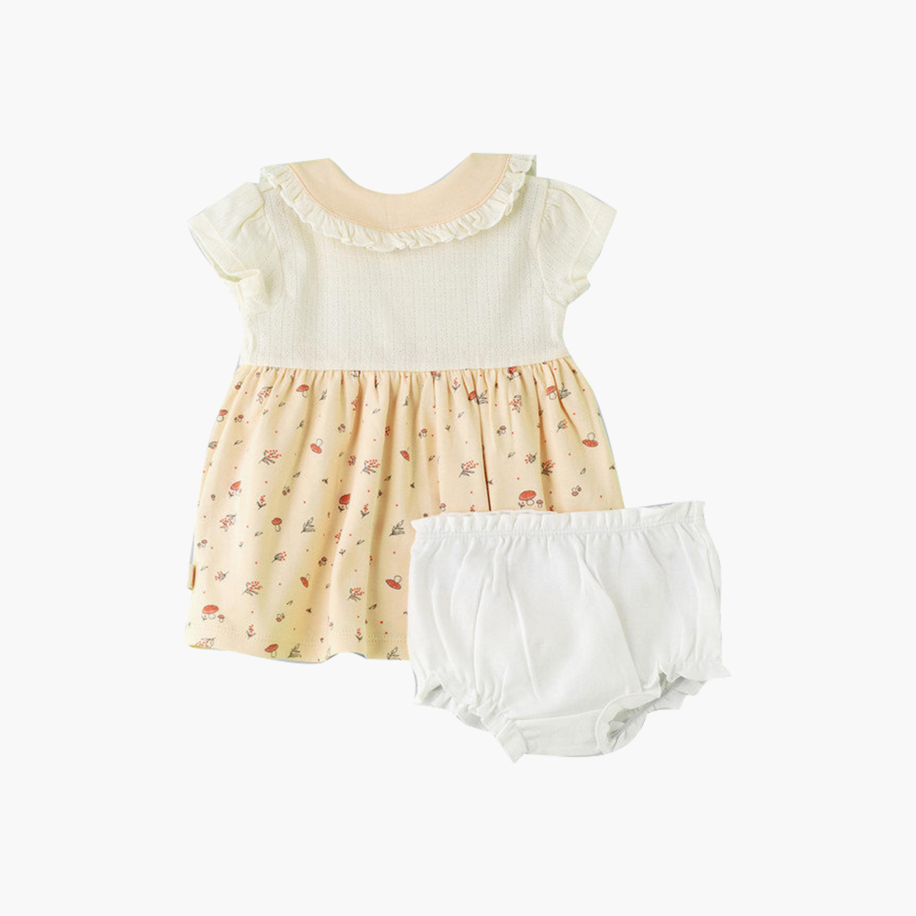 UniqKidz 2-Piece Cotton Printed Dress & Diaper Cover Set-baby-girls-clothing-setsandcoords-image-2