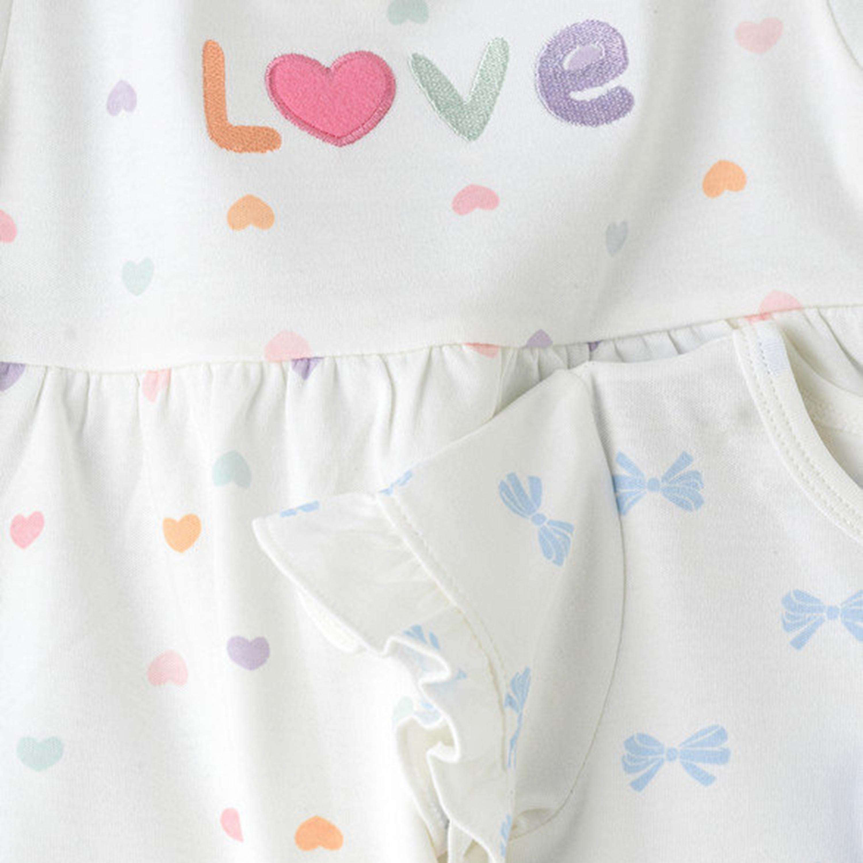 UniqKidz 4-Piece Cotton Printed Dress & Diaper Cover Set-baby-girls-clothing-setsandcoords-image-4