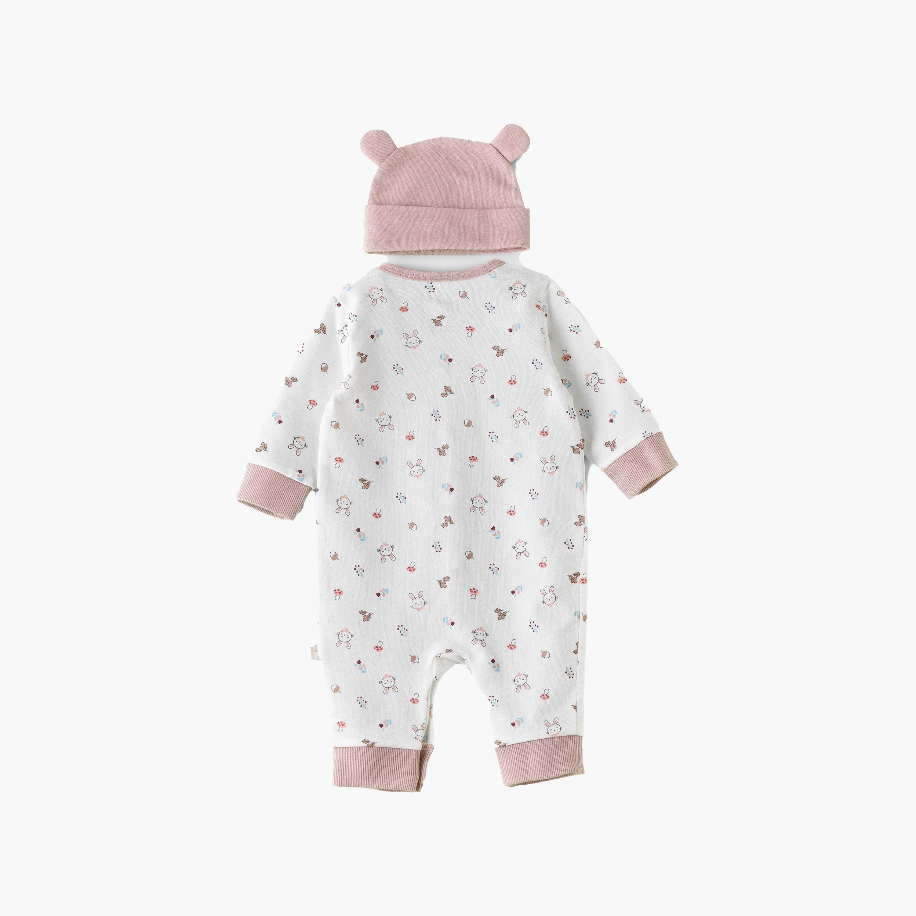 UniqKidz Bunny Printed Long Sleeves Bodysuit with Cap-baby-girls-clothing-bodysuits-image-2