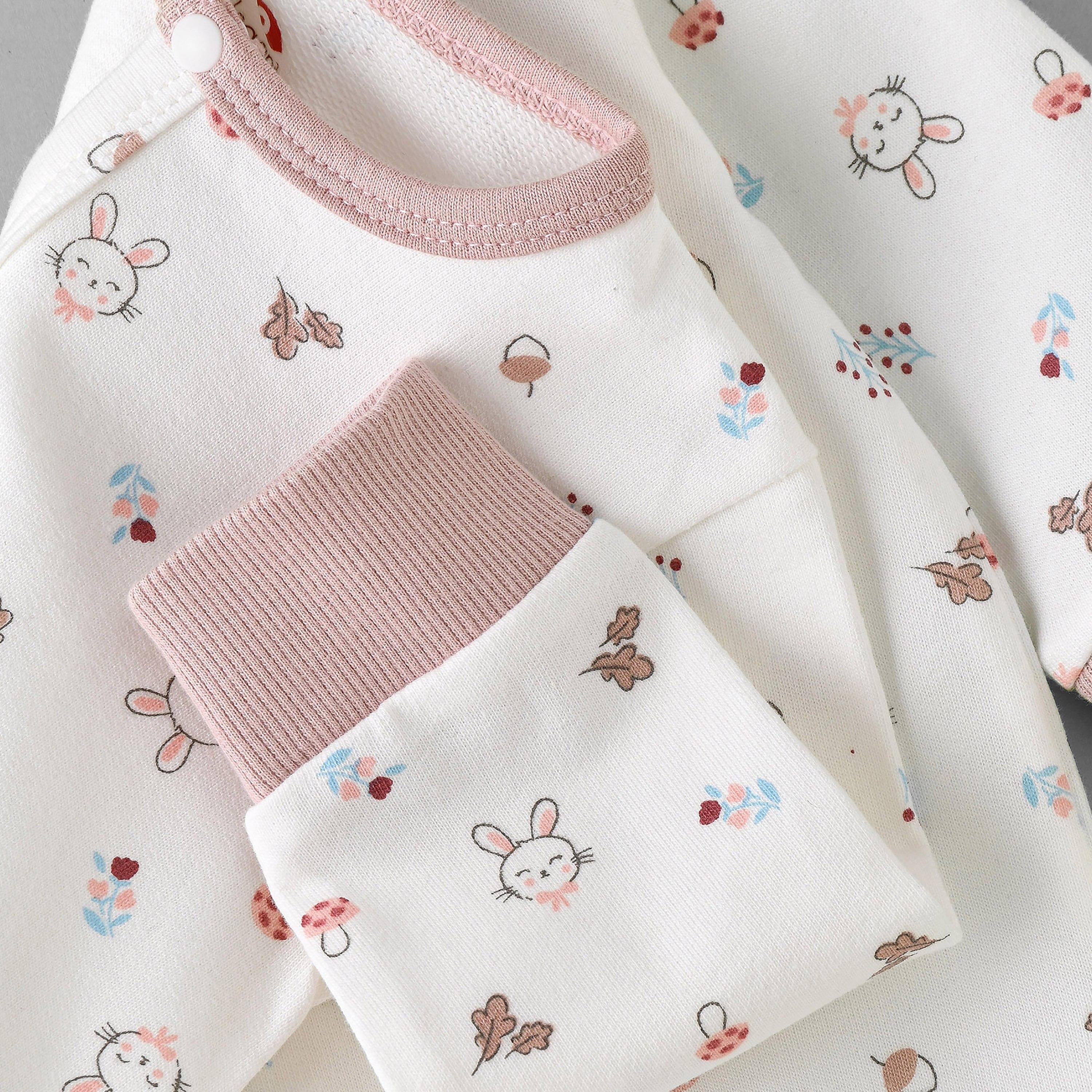 UniqKidz Bunny Printed Long Sleeves Bodysuit with Cap-baby-girls-clothing-bodysuits-image-4