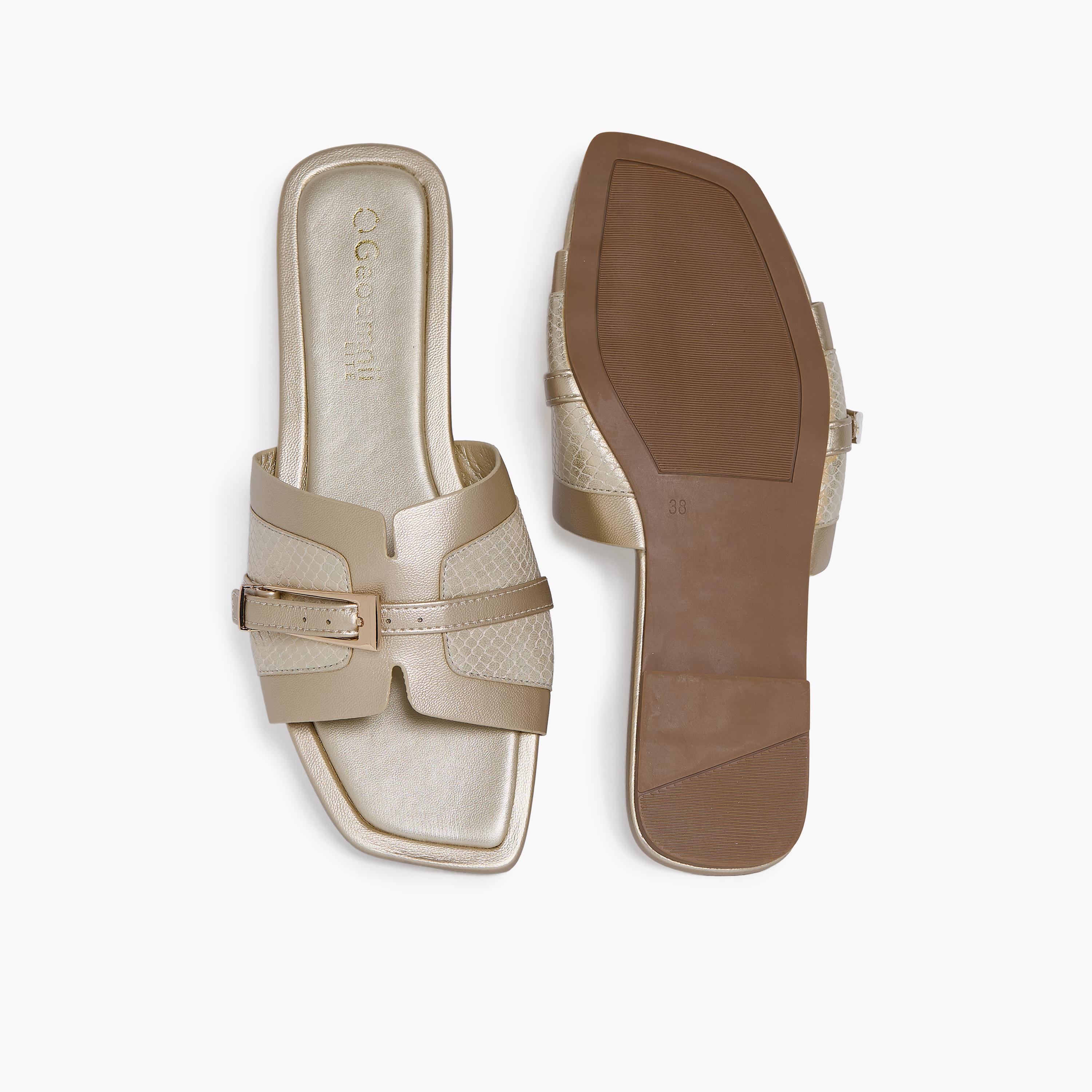 Geoomnii Women's Slip-On Leaieleah Flat Slide Sandals | KN2544-10-GOLD-women-shoes-sandals-flats-image-3
