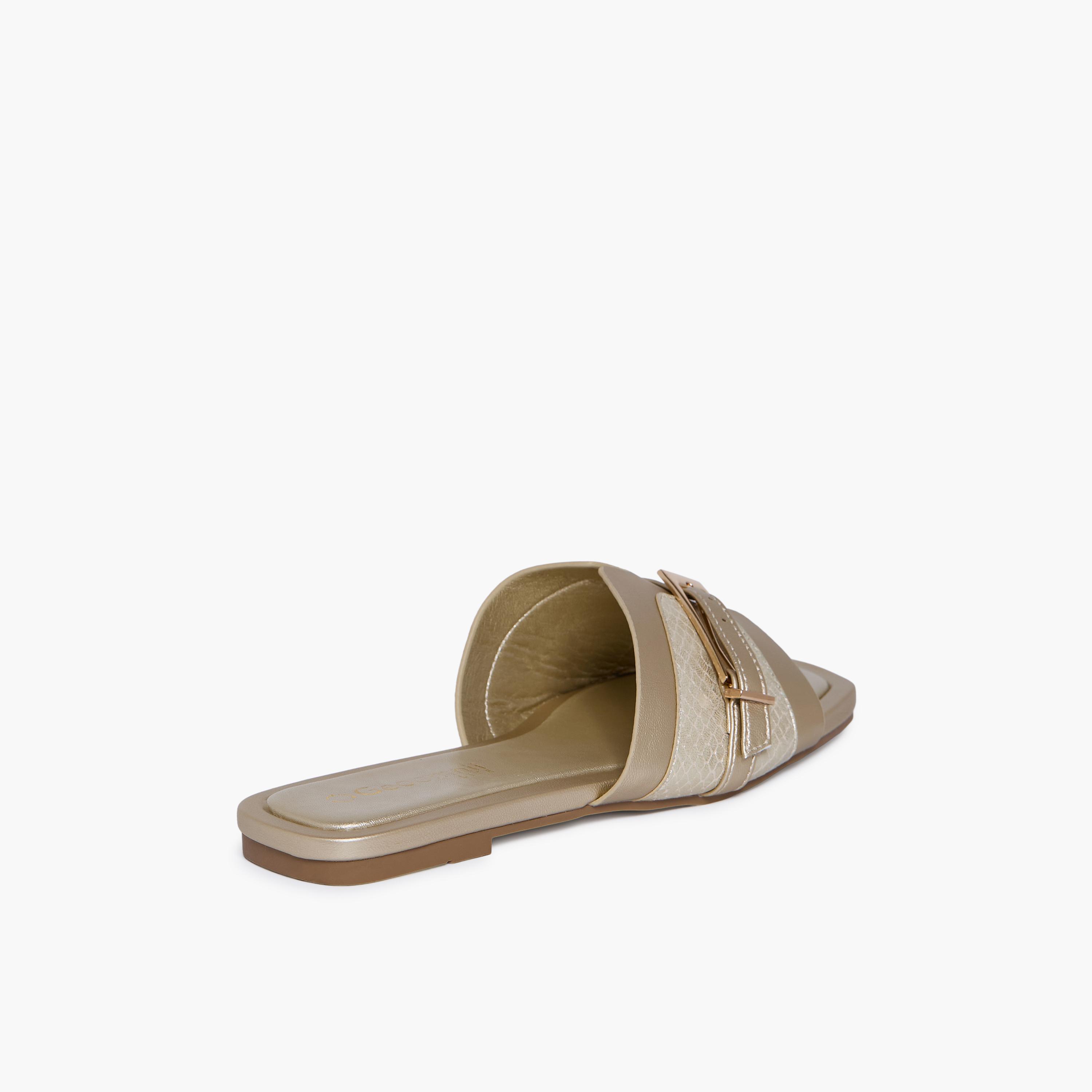 Geoomnii Women's Slip-On Leaieleah Flat Slide Sandals | KN2544-10-GOLD-women-shoes-sandals-flats-image-5