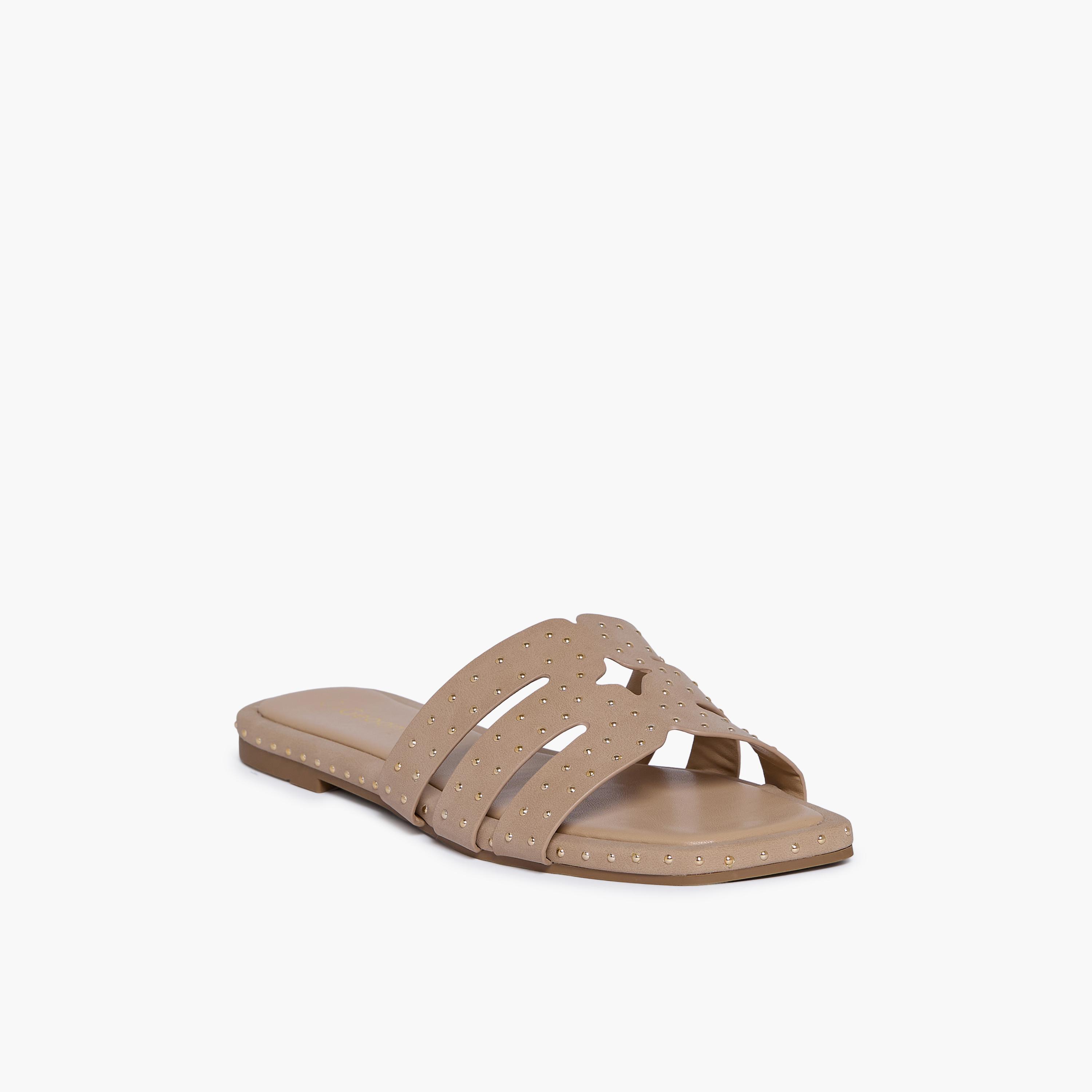 جيومني - صندل إيليكسيا سهل الارتداء للنساء | KN2544-6-BEIGE-women-shoes-sandals-flats-image-1
