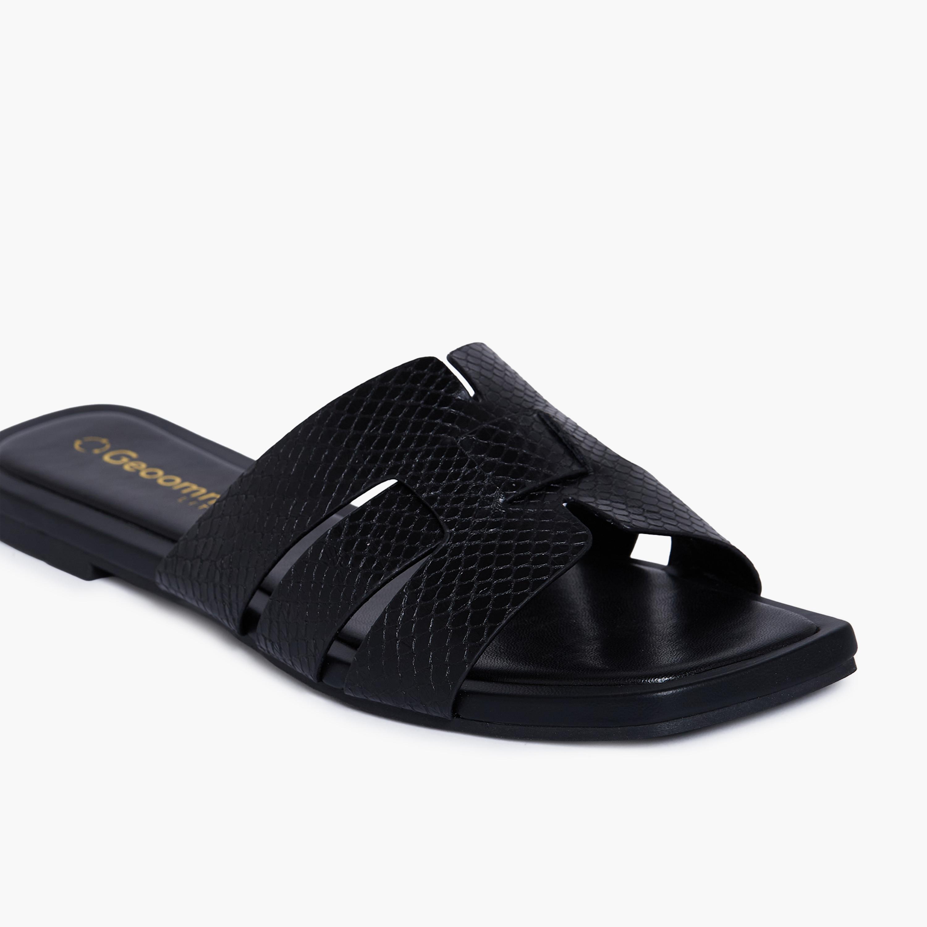 جيومني - صندل كيسيلي سهل الارتداء للنساء | KN2544-8-BLACK-women-shoes-sandals-flats-image-2