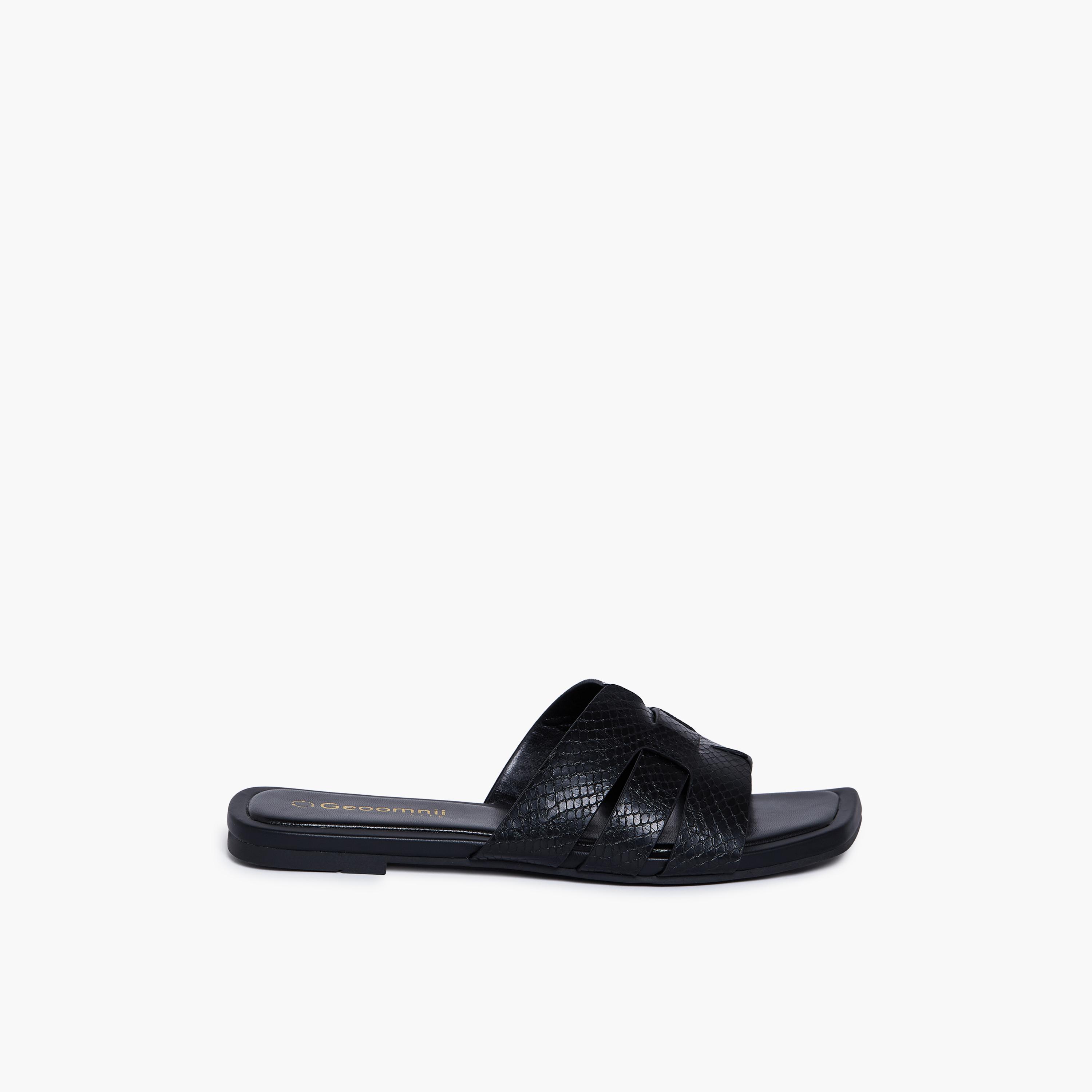 جيومني - صندل كيسيلي سهل الارتداء للنساء | KN2544-8-BLACK-women-shoes-sandals-flats-image-4